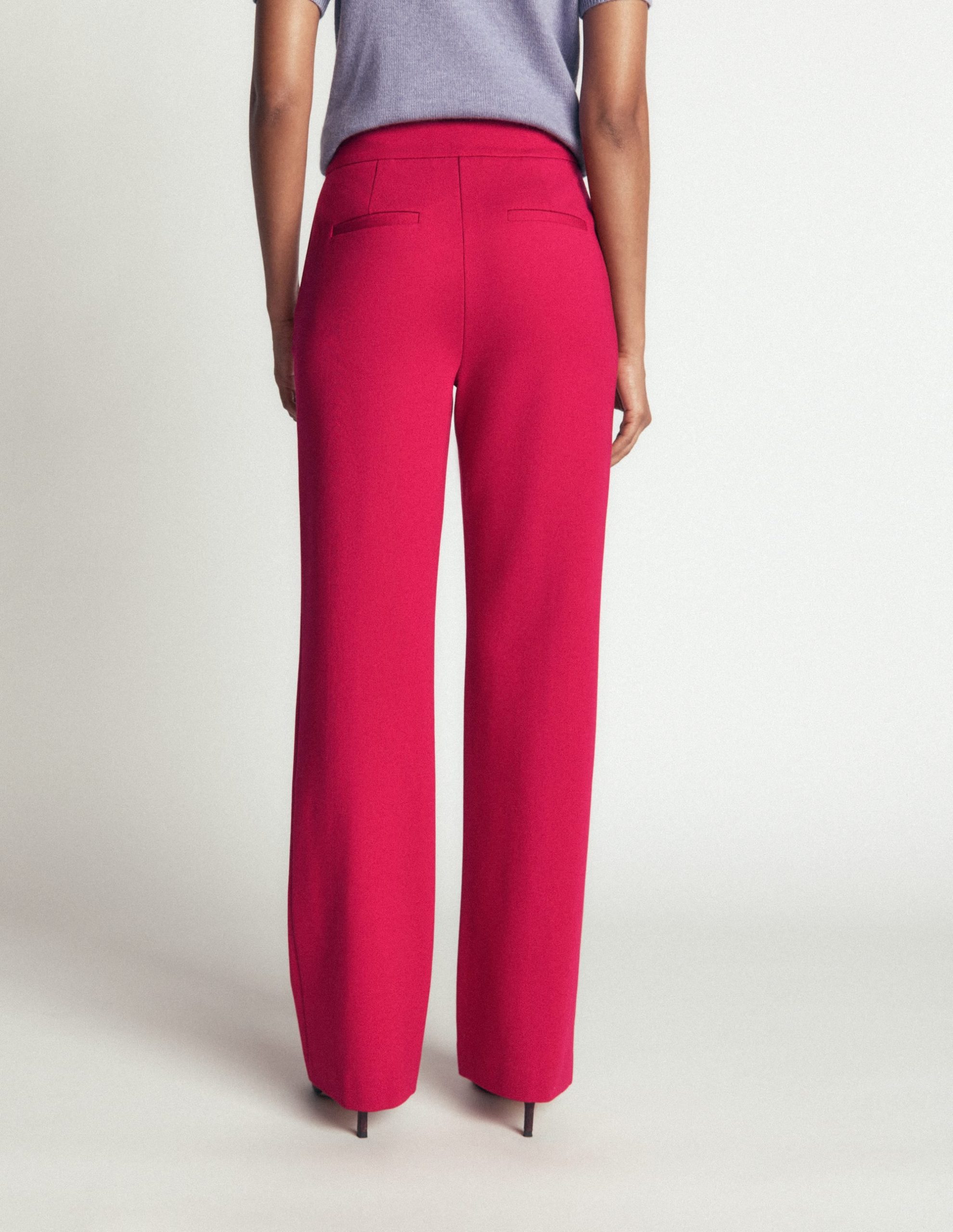 Straight Leg Ponte Pants-Pomegranate - Image 3