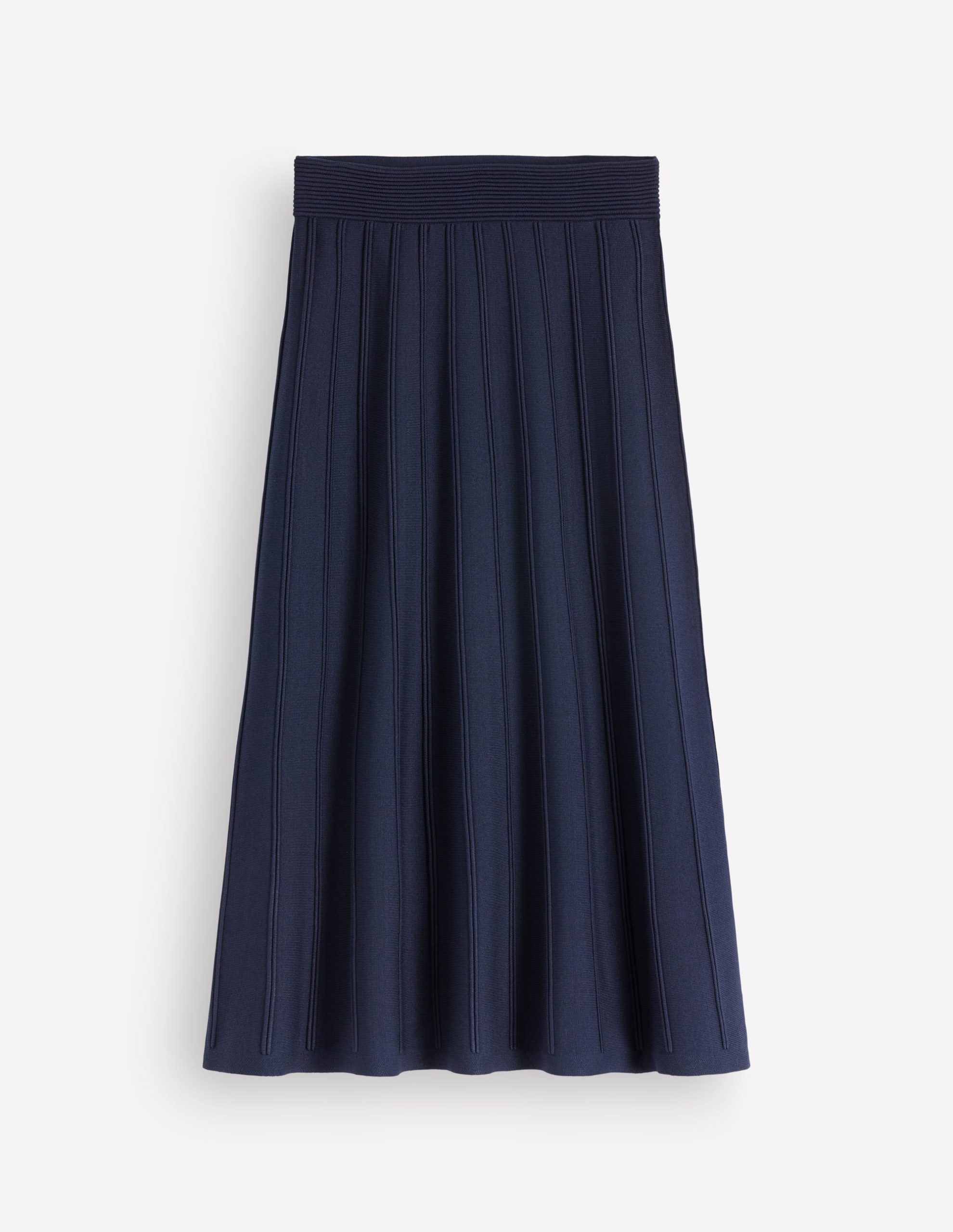 Ottoman Knitted Midi Skirt-Navy - Image 7