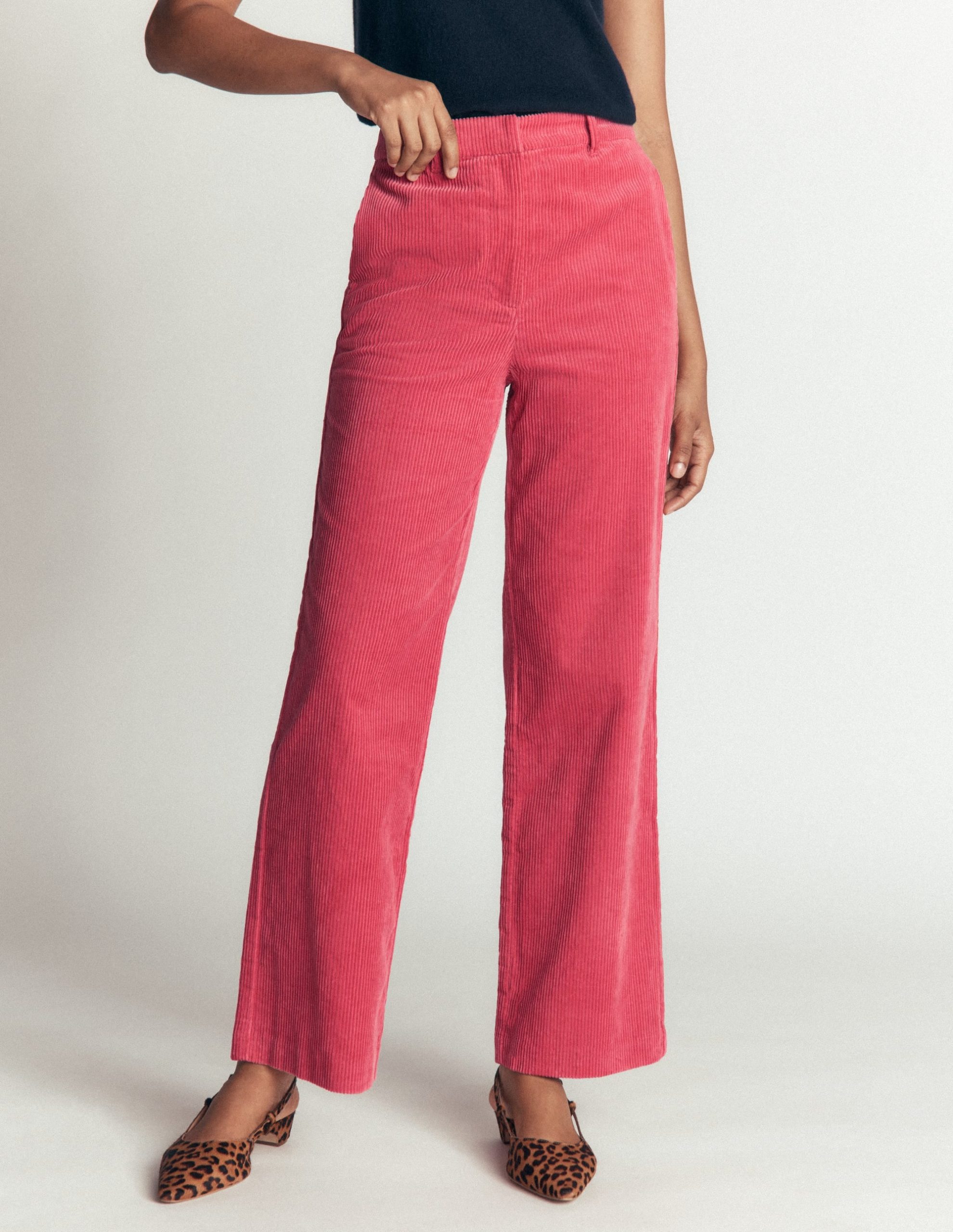 Fitzrovia Cord Column Pants-Cherry Blush - Image 4