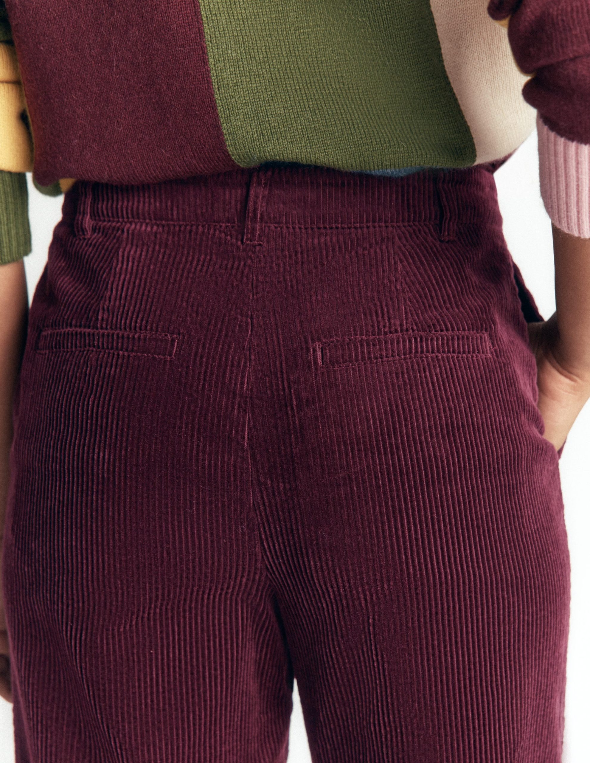 Fitzrovia Cord Column Pants-Dark Cherry - Image 2