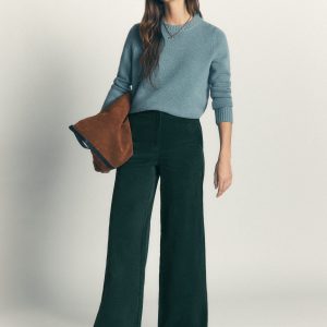 Belgravia Cord Pants-Midnight Teal