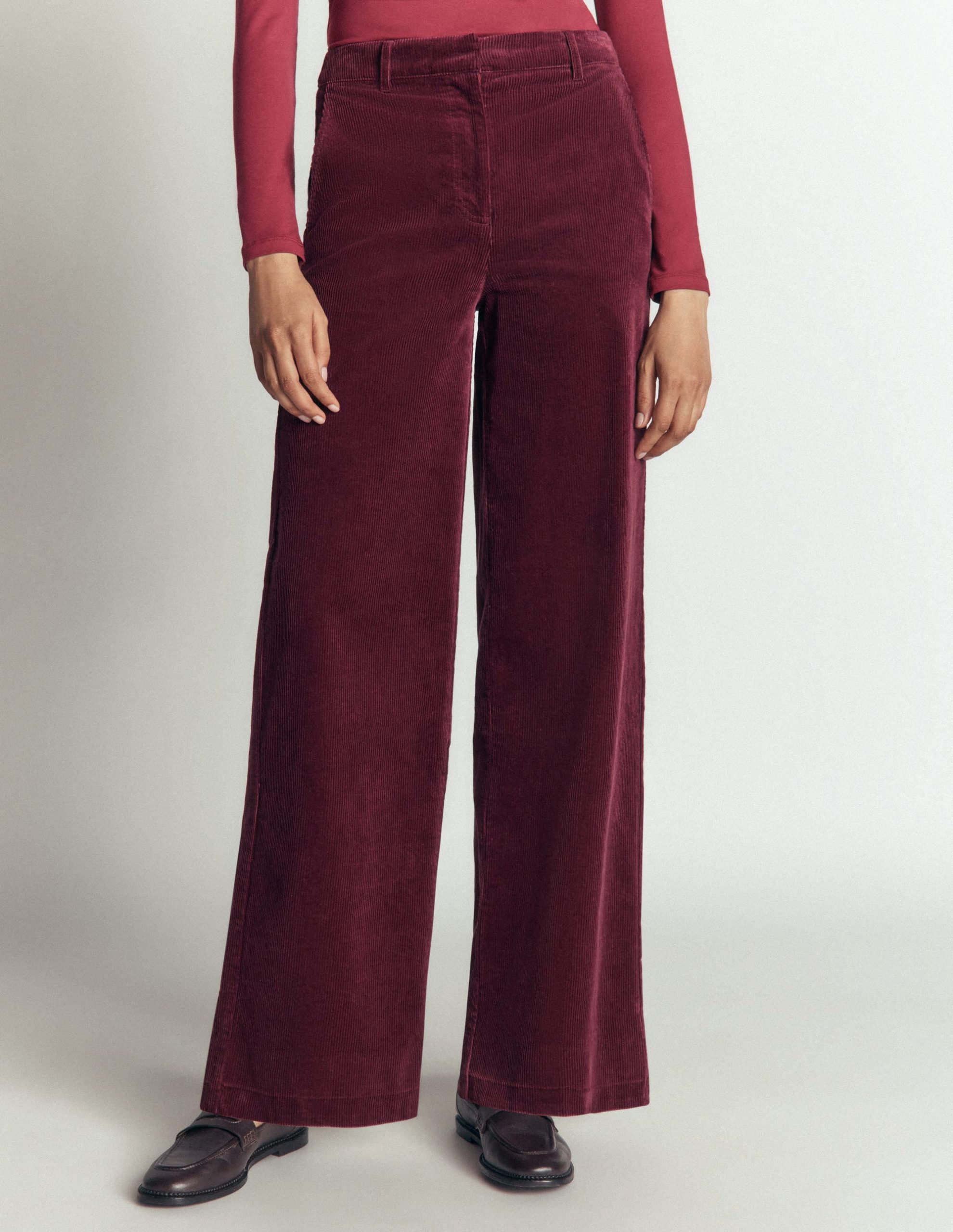 Belgravia Cord Pants-Dark Crimson - Image 4