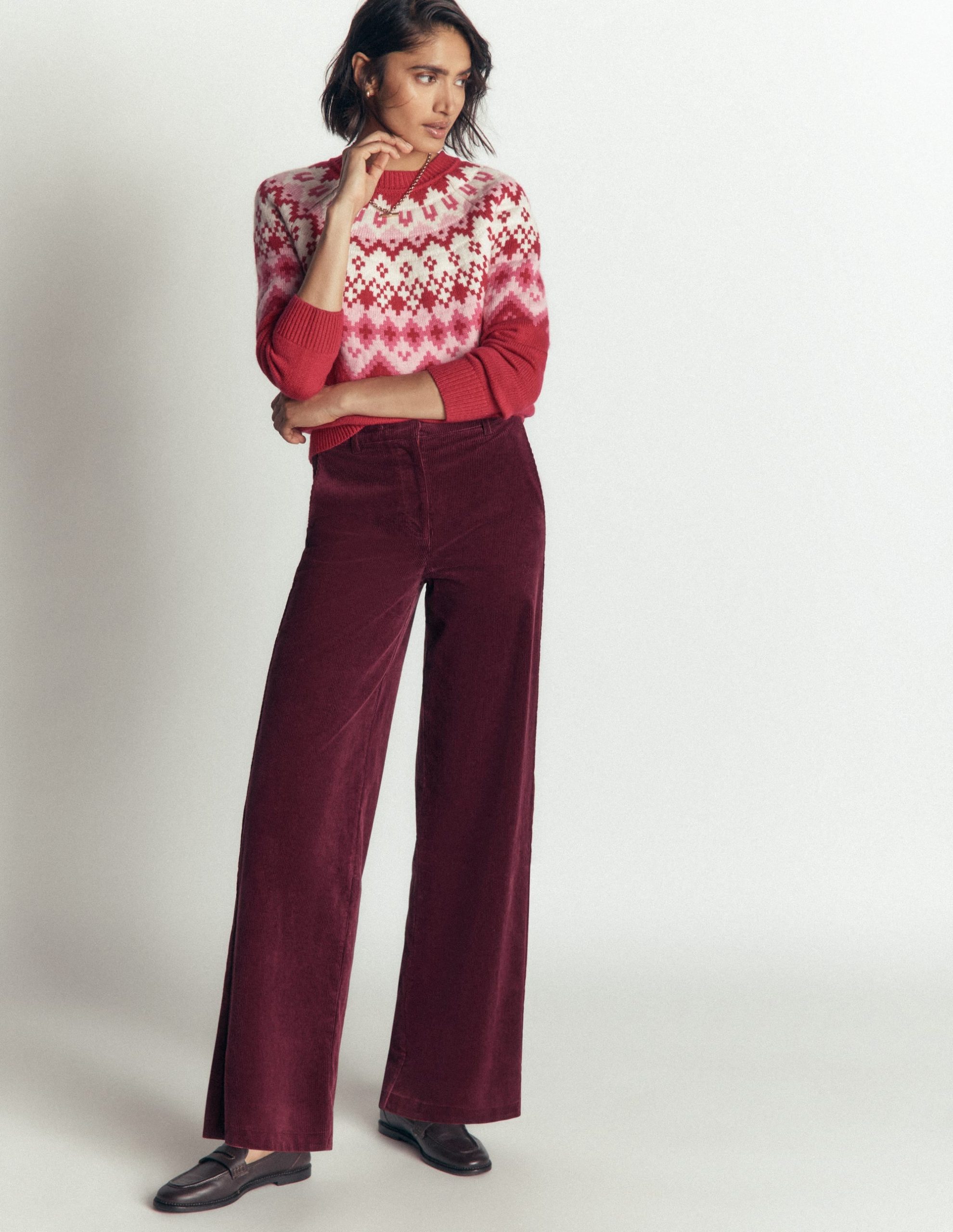 Belgravia Cord Pants-Dark Crimson - Image 7