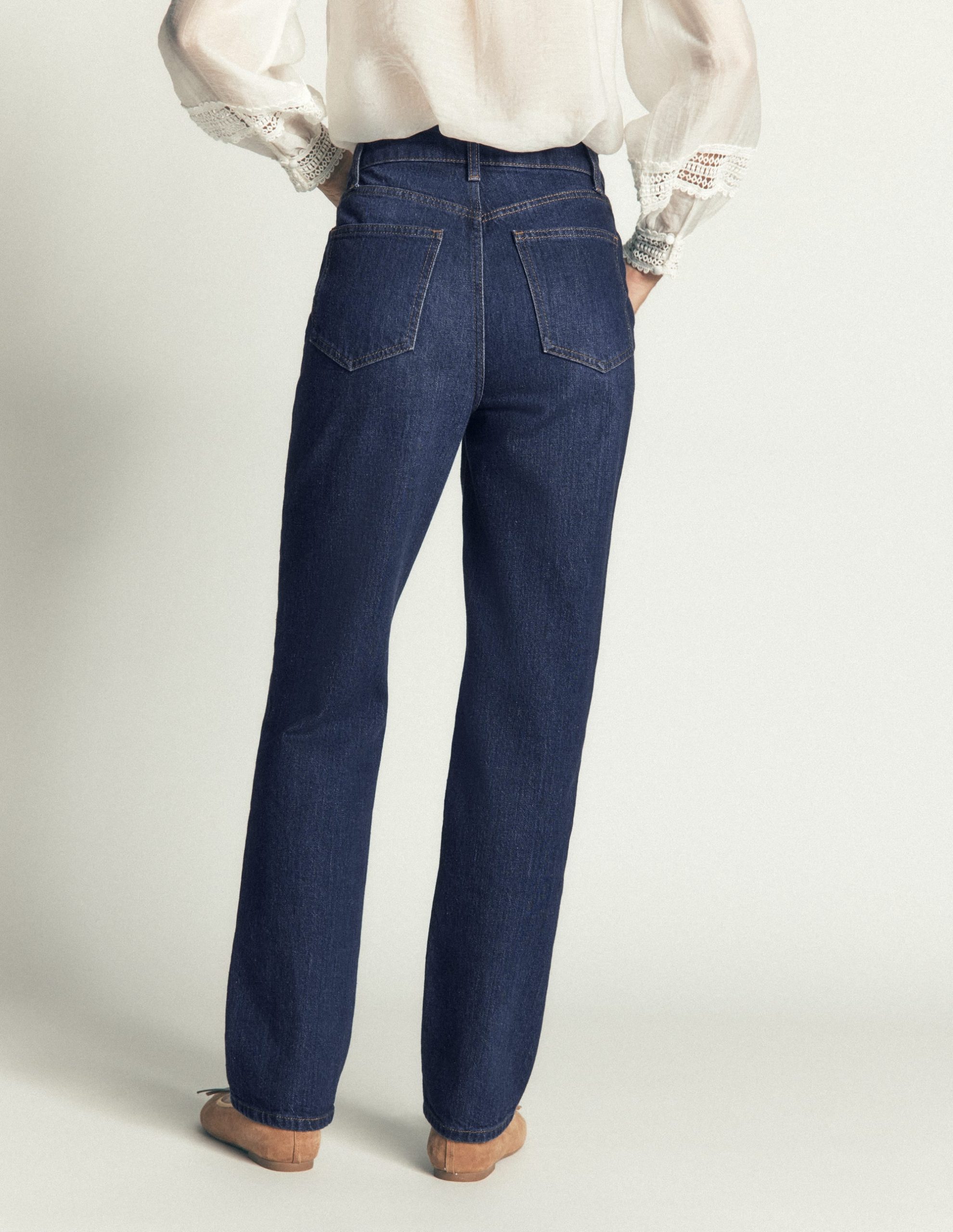Tapered Leg Jeans-Indigo - Image 3
