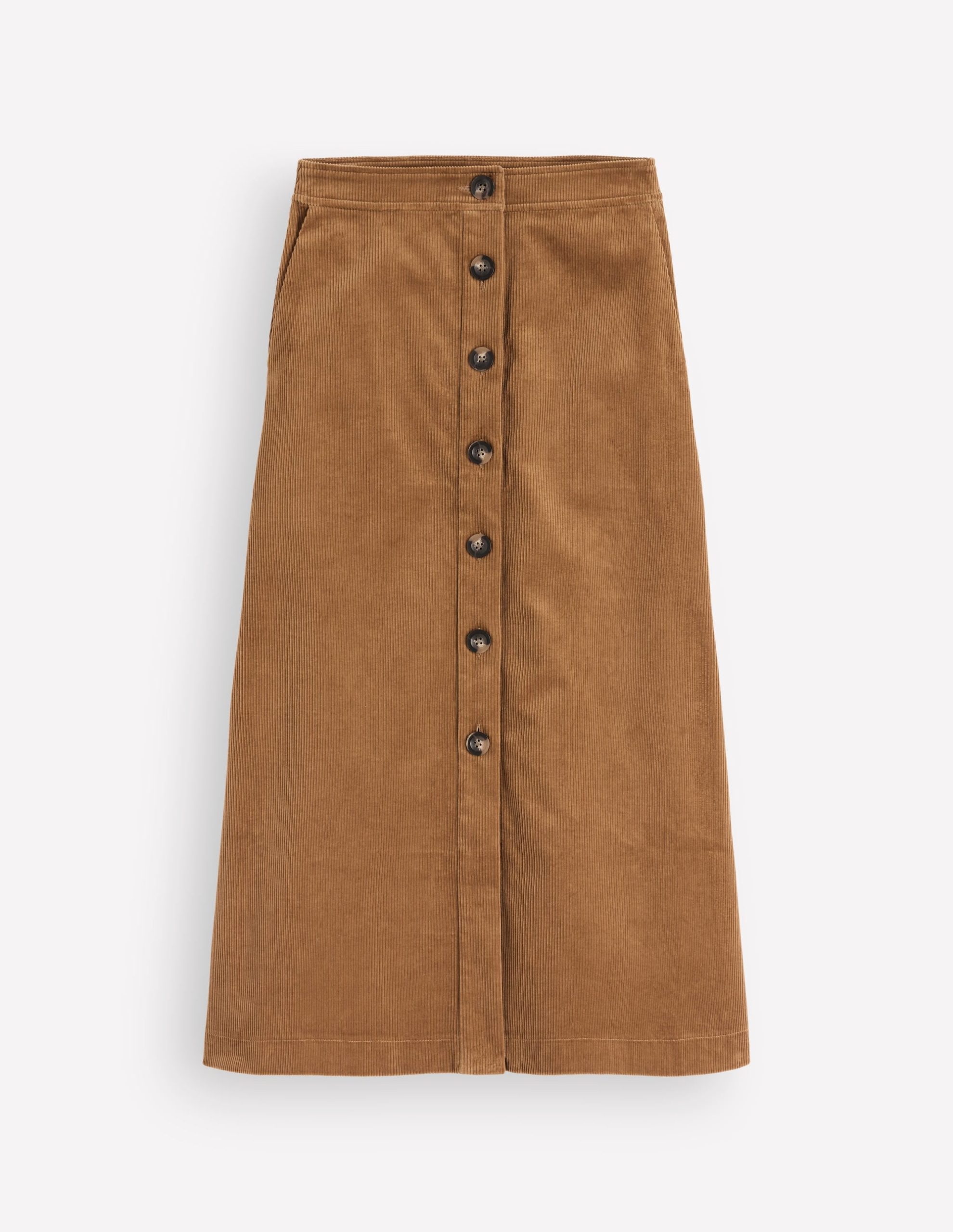 Val Button Cord Midi Skirt-Gingerbread - Image 5