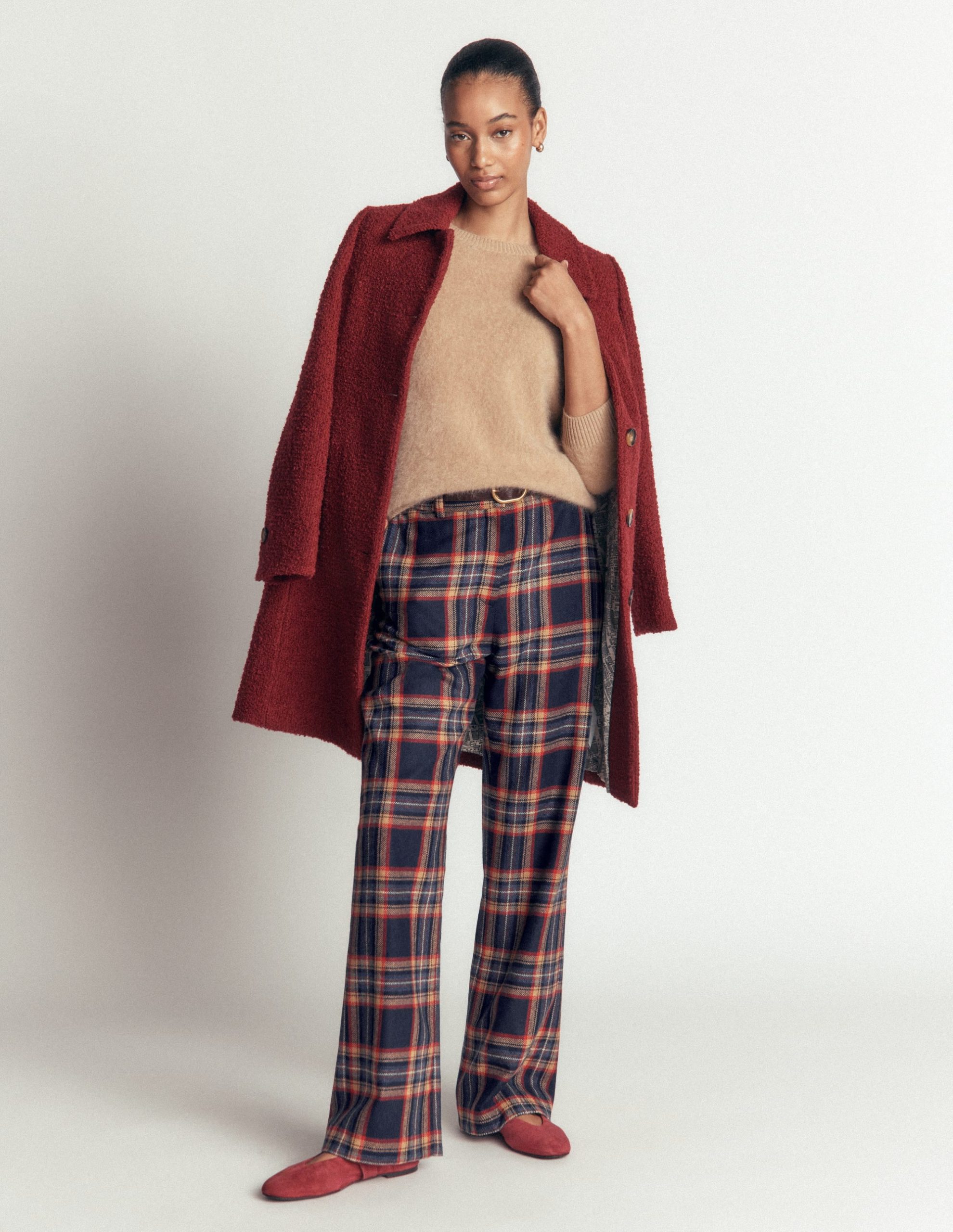 Fitzrovia Wool Blend Pants-Navy and Camel Check - Image 7