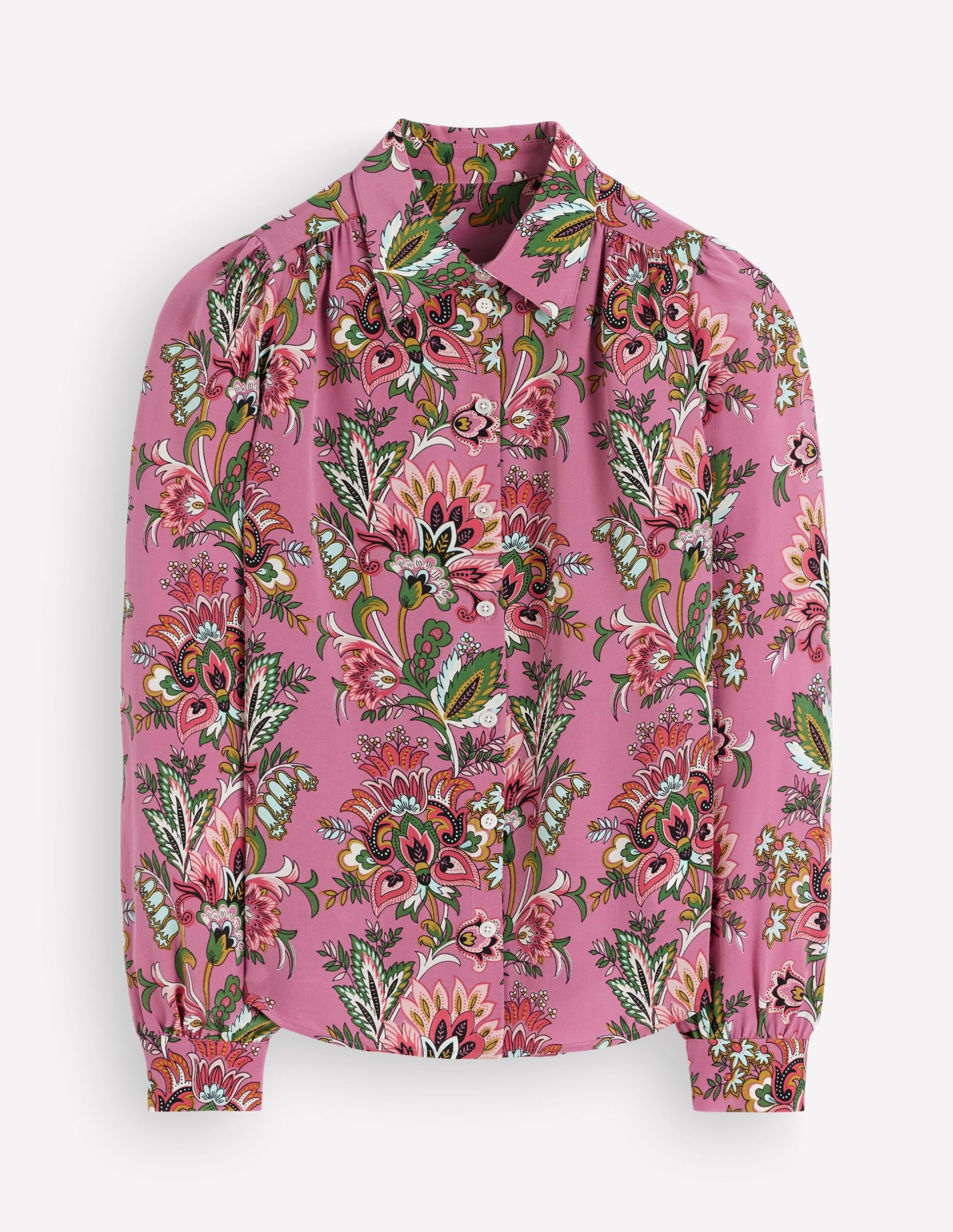 Sara Silk Shirt-Pink Heather. Frosted Flora - Image 6