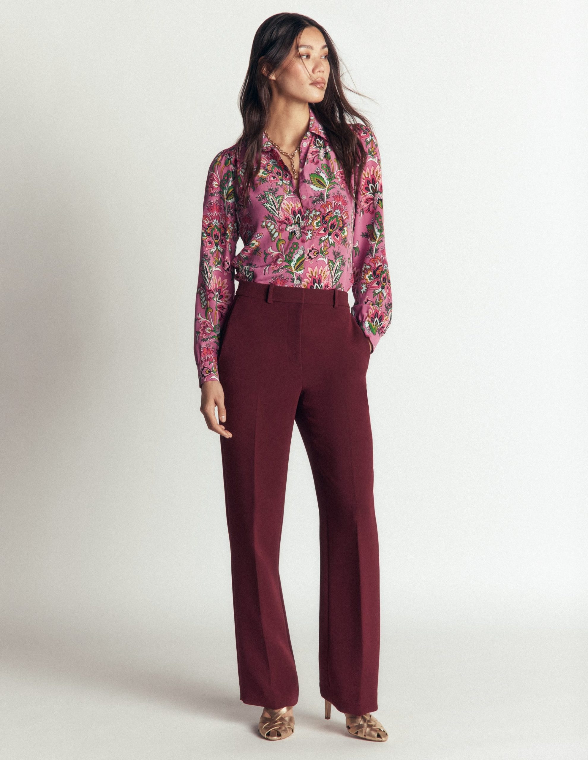 Sara Silk Shirt-Pink Heather. Frosted Flora - Image 5