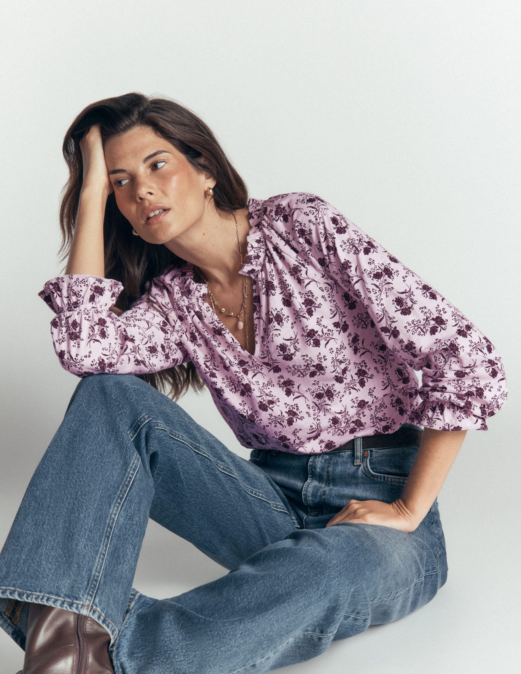 Pia Ruffle Detail Top-Light Lilac. Enchanted Springs - Image 2