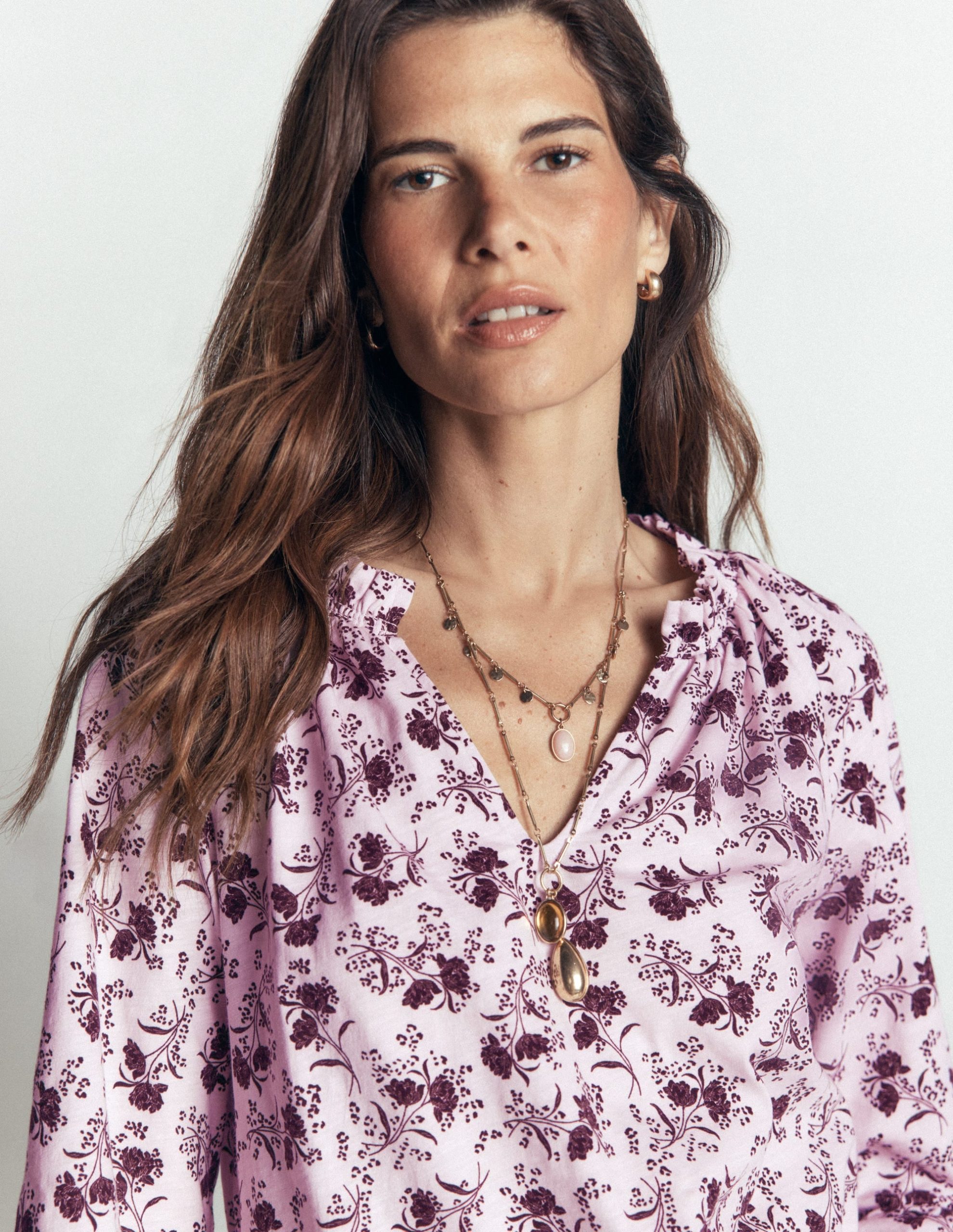 Pia Ruffle Detail Top-Light Lilac. Enchanted Springs - Image 3