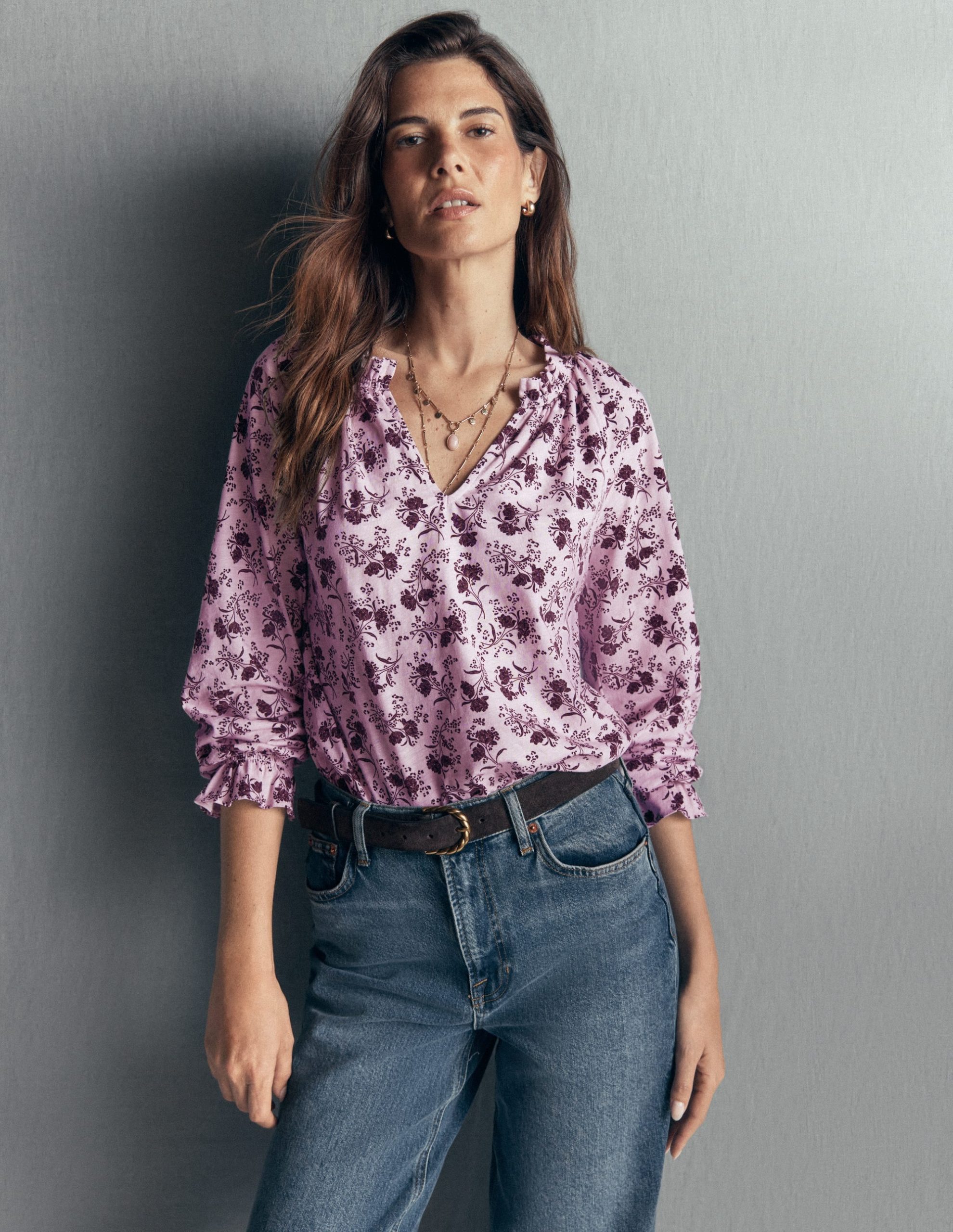 Pia Ruffle Detail Top-Light Lilac. Enchanted Springs - Image 6