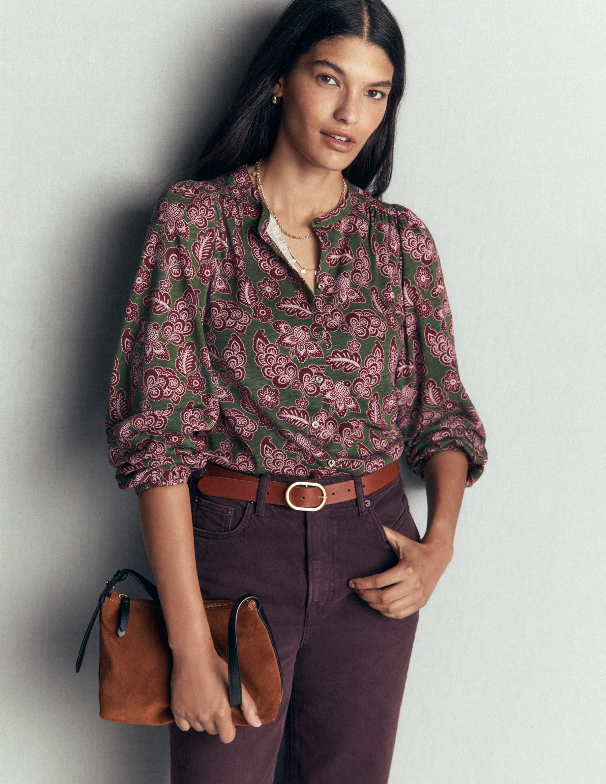 Ara Jersey Shirt-Chive. Tickled Meadows