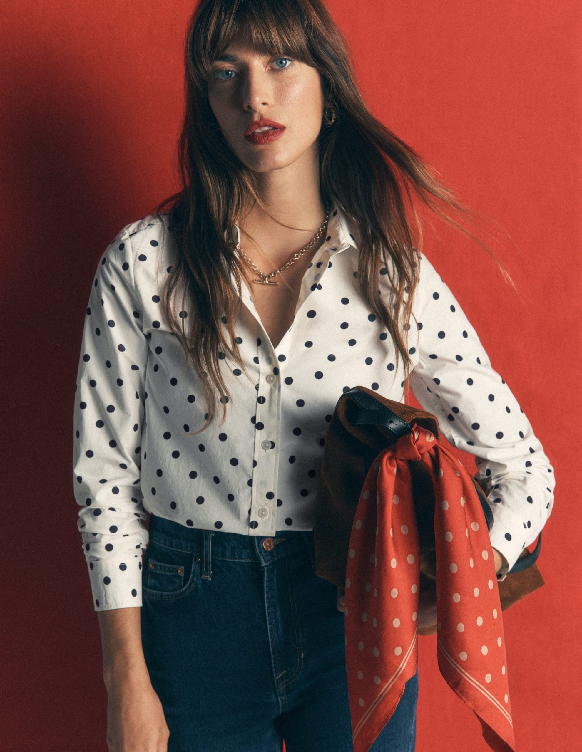The New Sienna Cotton Shirt-Ivory. Boden Spot