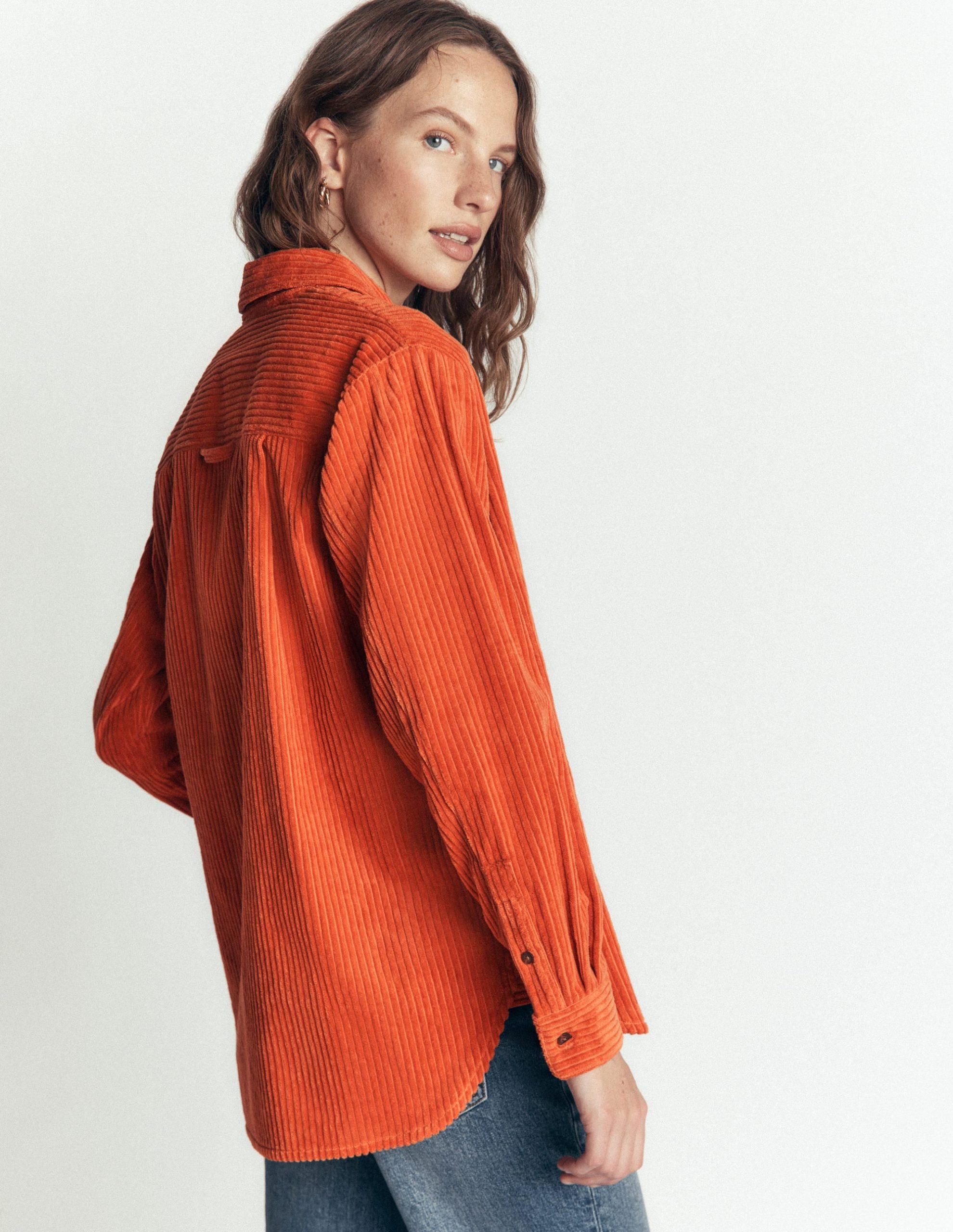 Sienna Relaxed Cord Shirt-Spiced Ginger - Image 3