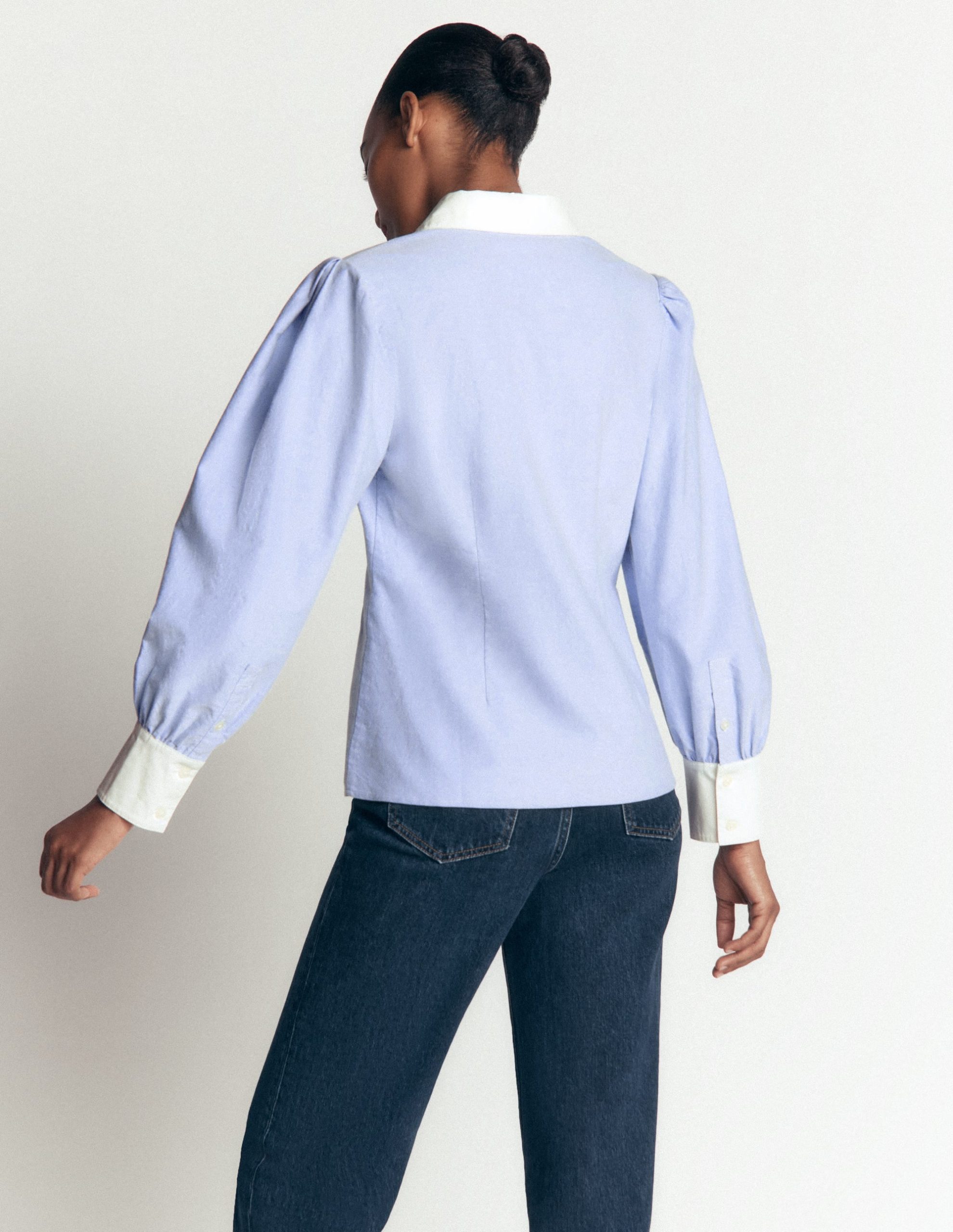 Volume Sleeve Shirt-Blue Oxford - Image 3