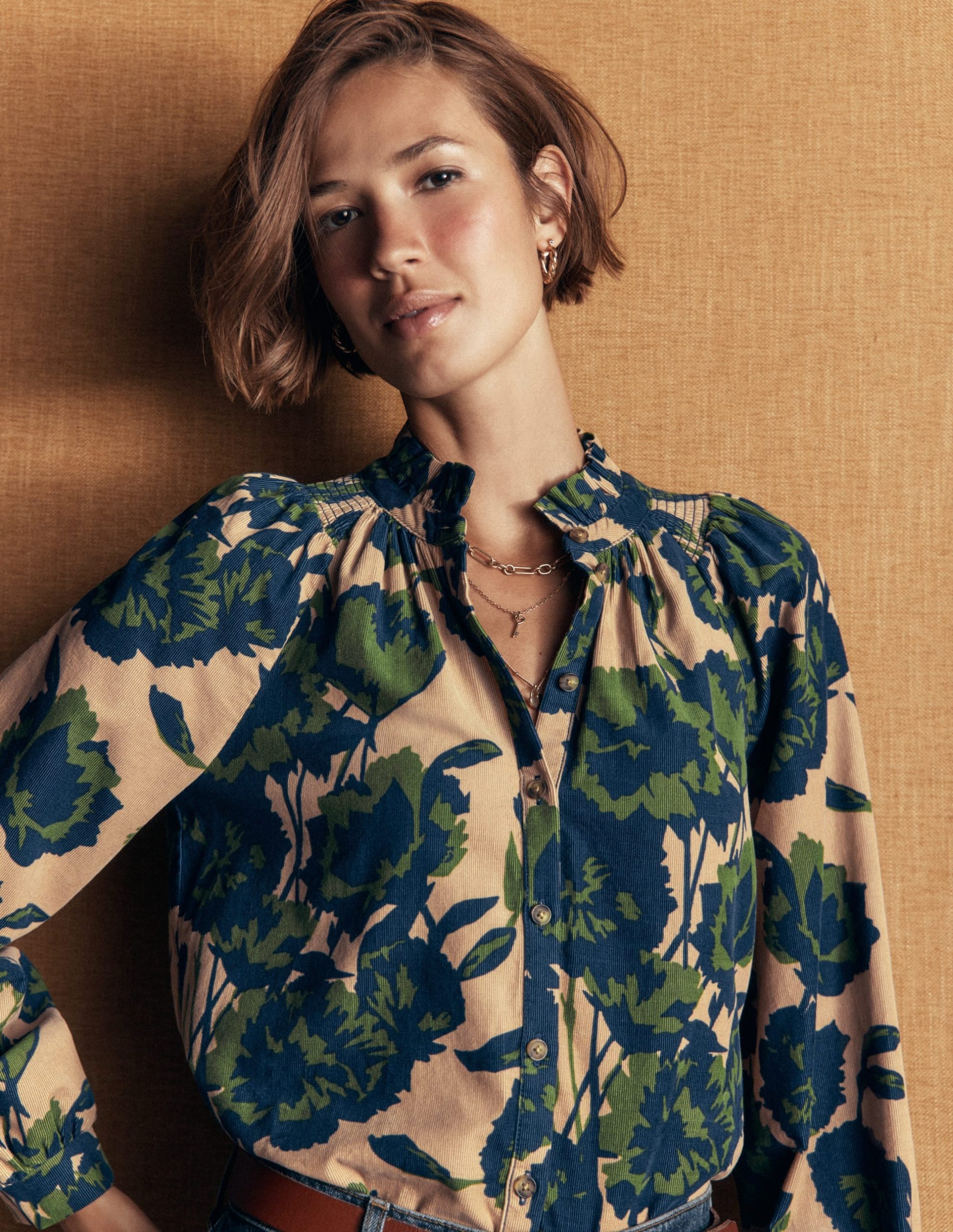 Erica Frill Cord Top-Cappuccino. Forest Breeze - Image 2