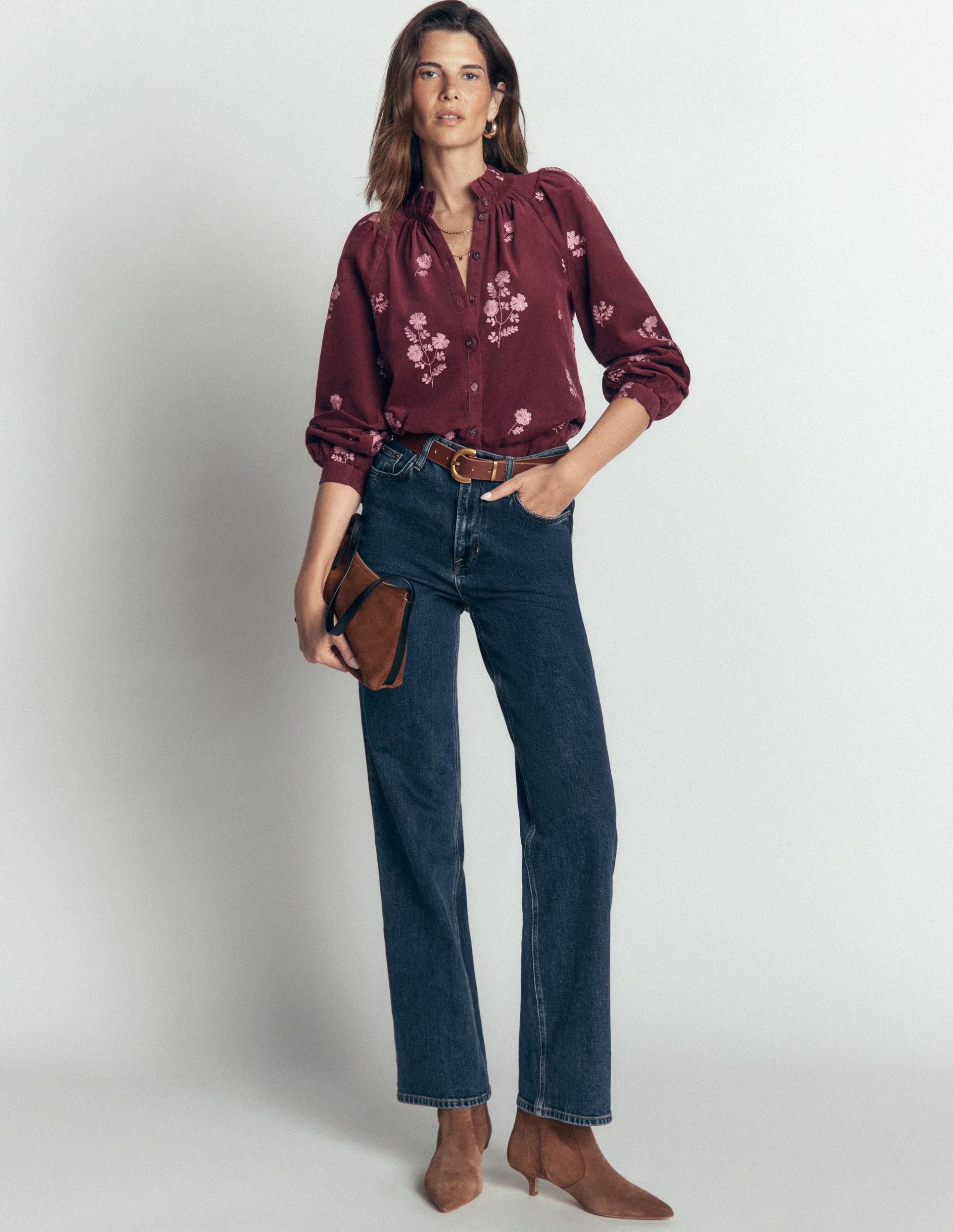 Erica Frill Cord Top-Deep Wisteria. Embroidered - Image 4