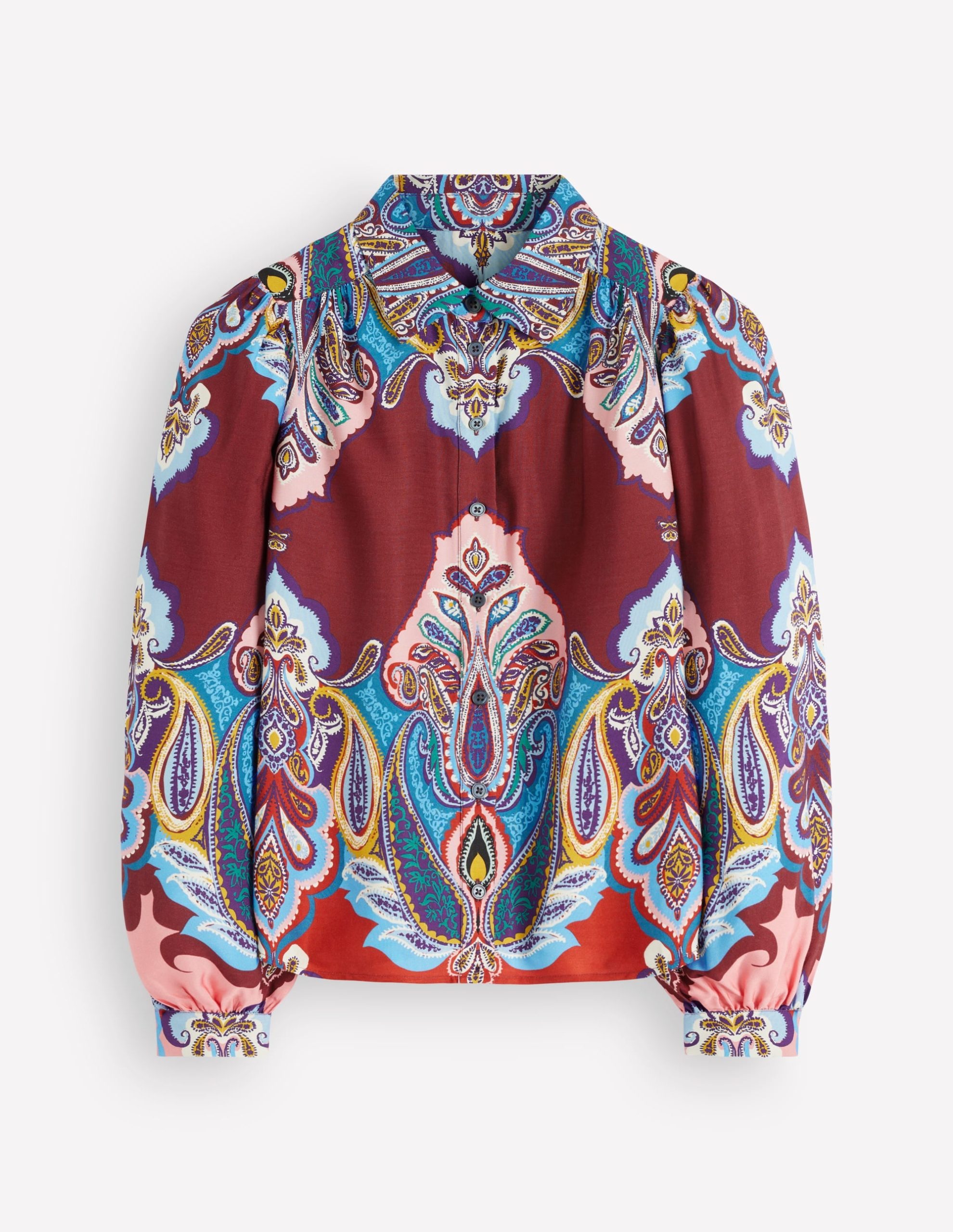 Long Sleeve Printed Shirt-Multi. Popping Paisley - Image 7