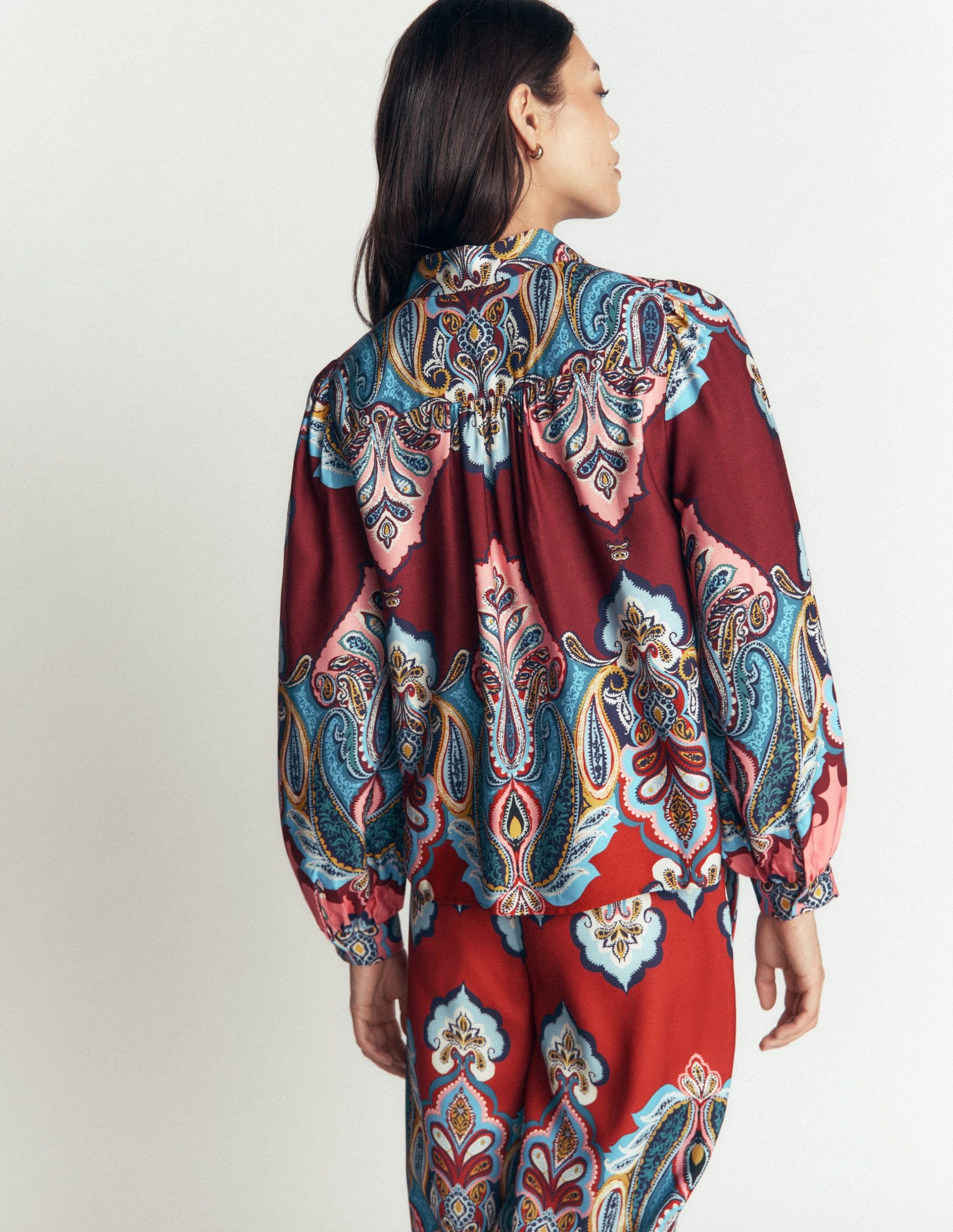 Long Sleeve Printed Shirt-Multi. Popping Paisley - Image 4