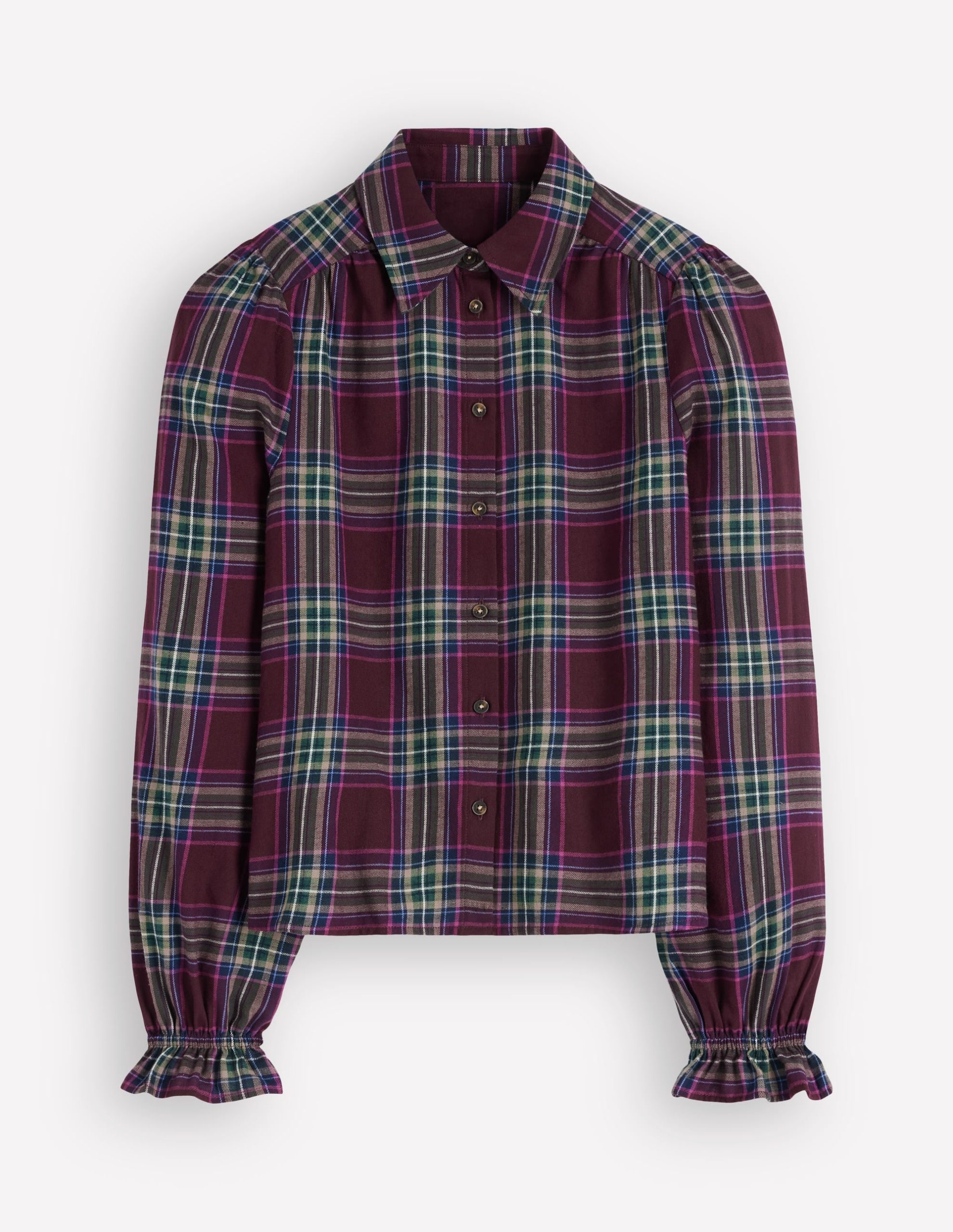 Violet Cotton Top-Maroon and Olive Check - Image 6