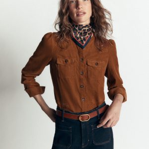 Thea Cord Shirt-Ginger