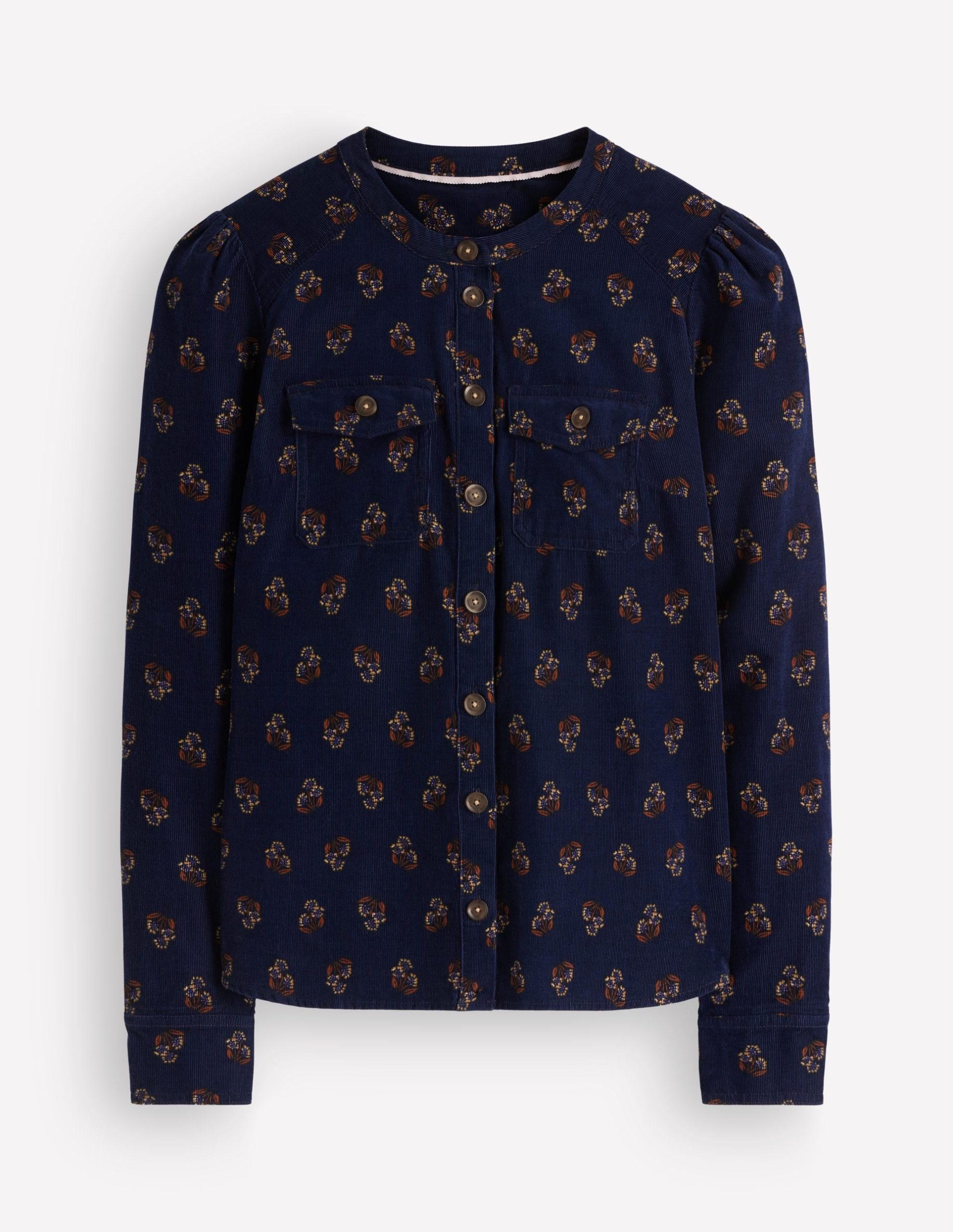 Thea Cord Shirt-French Navy. Ditsy Carnation - Image 5