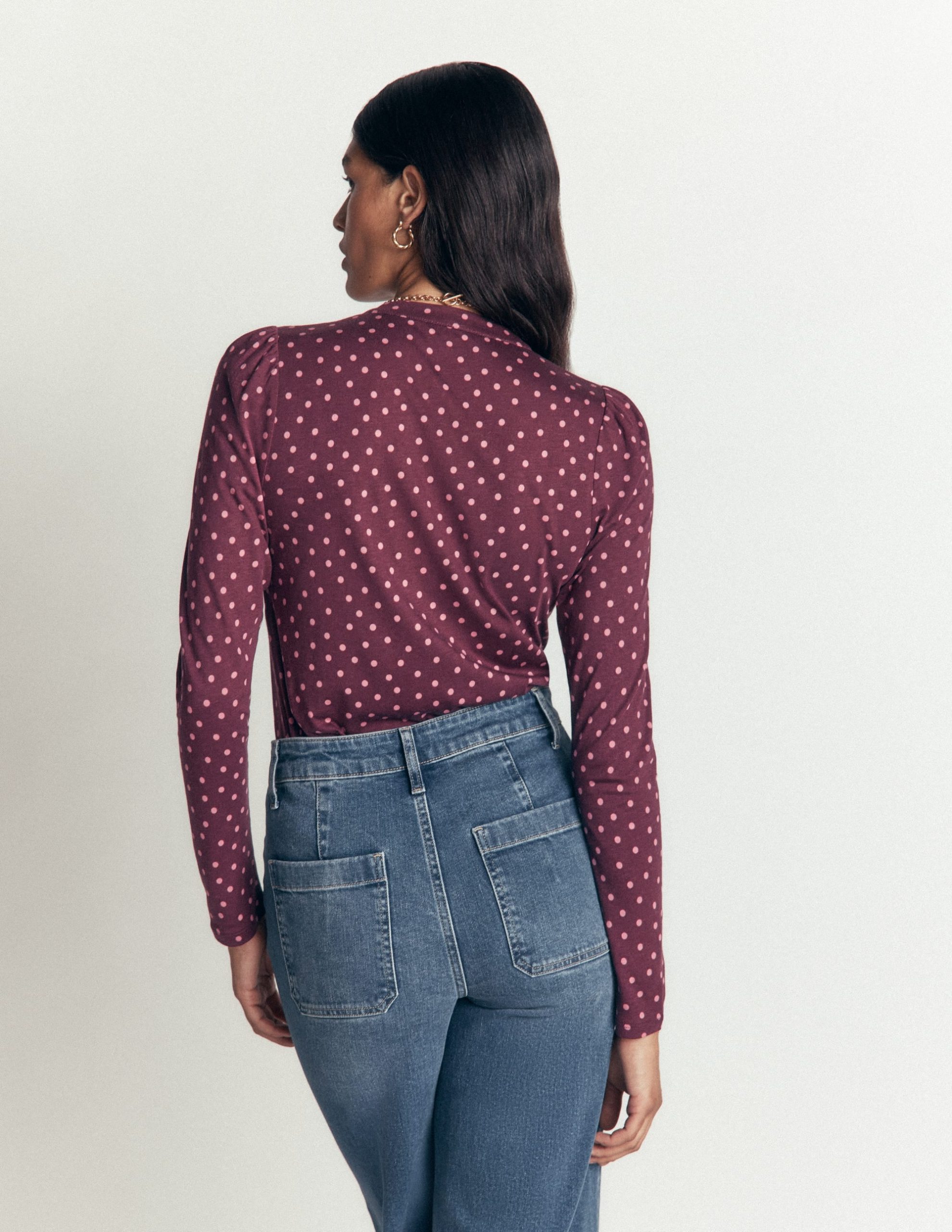 Supersoft Puff Sleeve Shirt-Winetasting. Painting Dot - Image 3