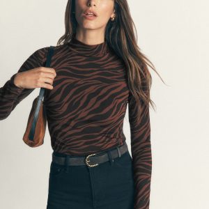 High Neck Jersey Top-Potting Soil. Zebra Swirl
