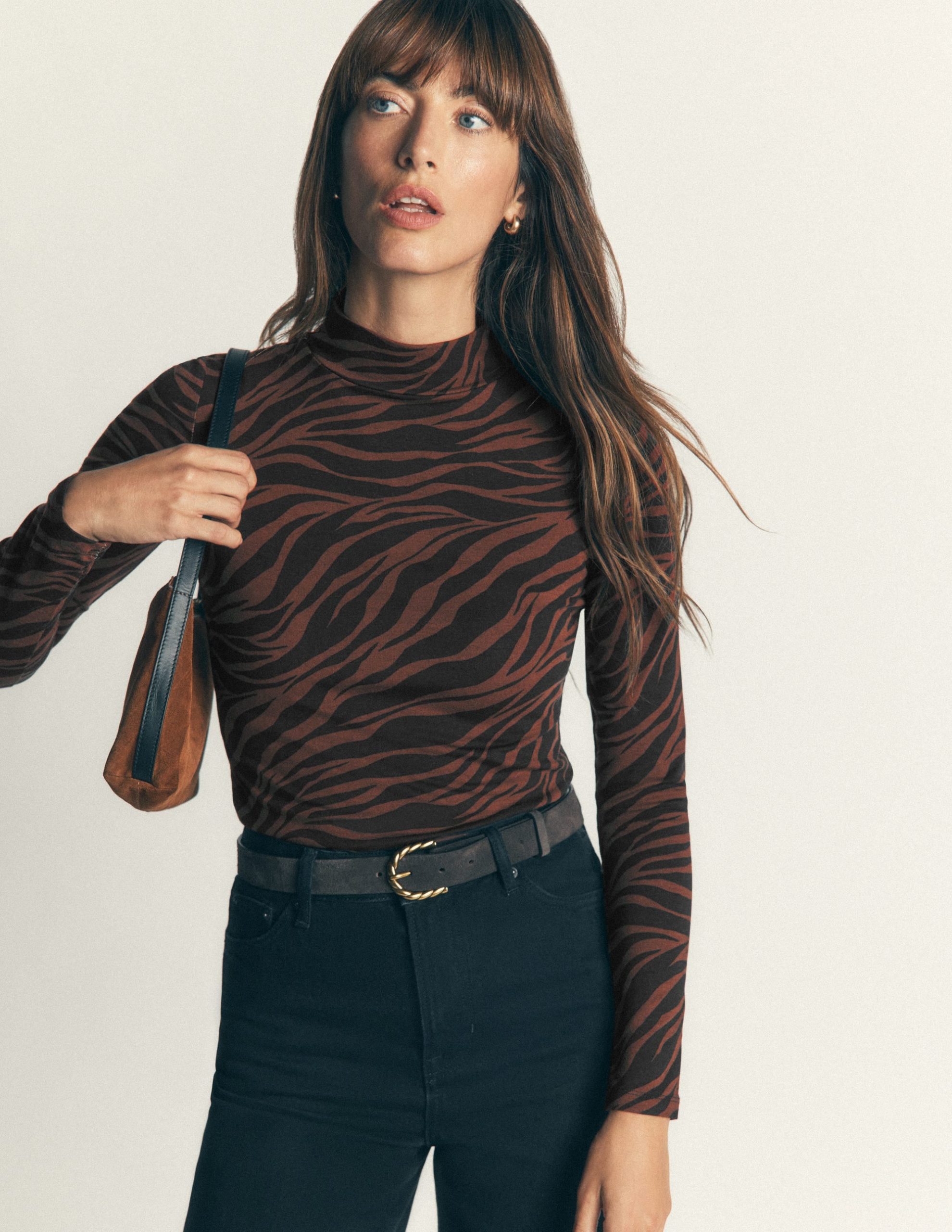High Neck Jersey Top-Potting Soil. Zebra Swirl