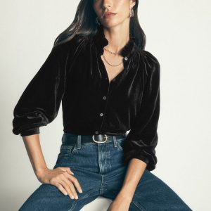 Erica Frill Velvet Top-Black