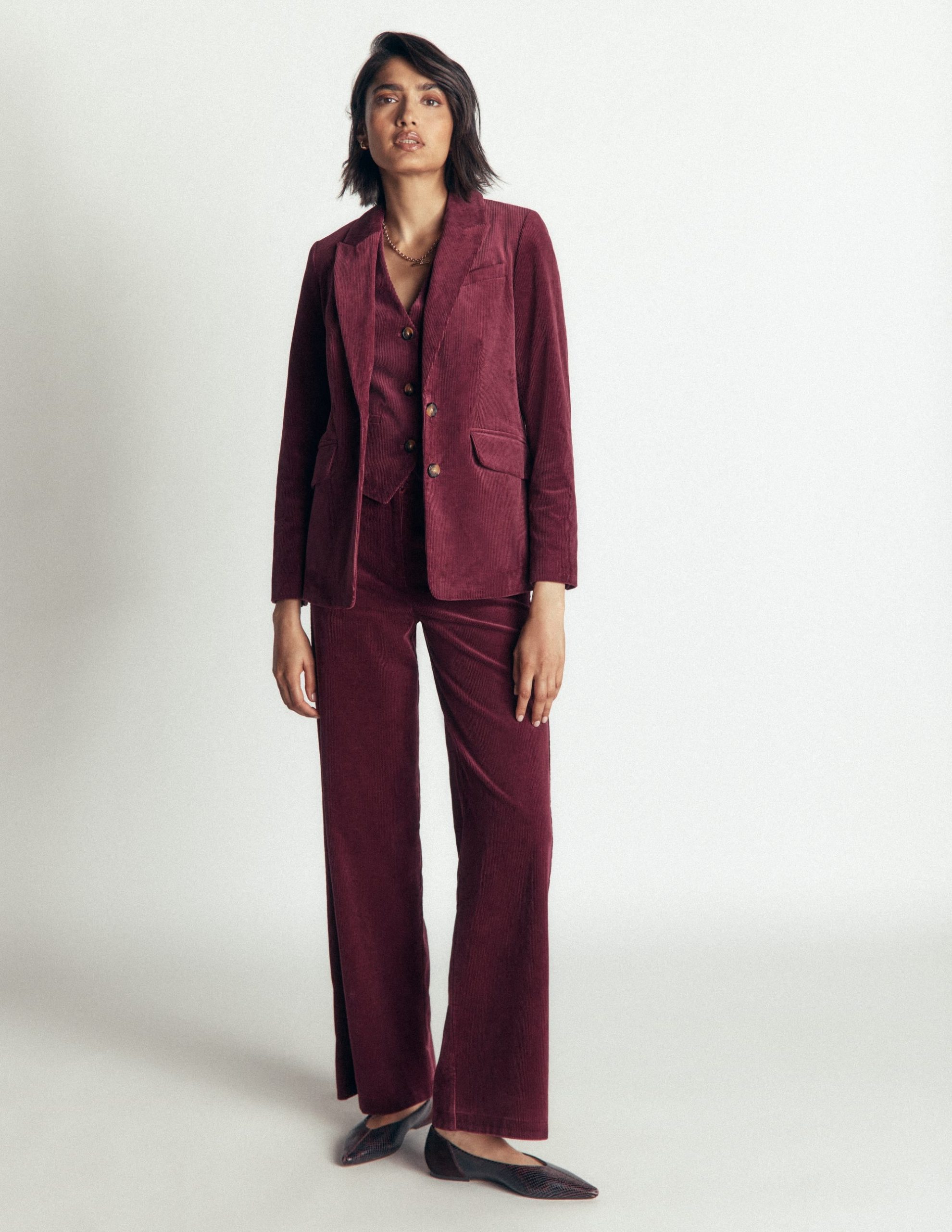 Stamford Cord Blazer-Dark Crimson - Image 4