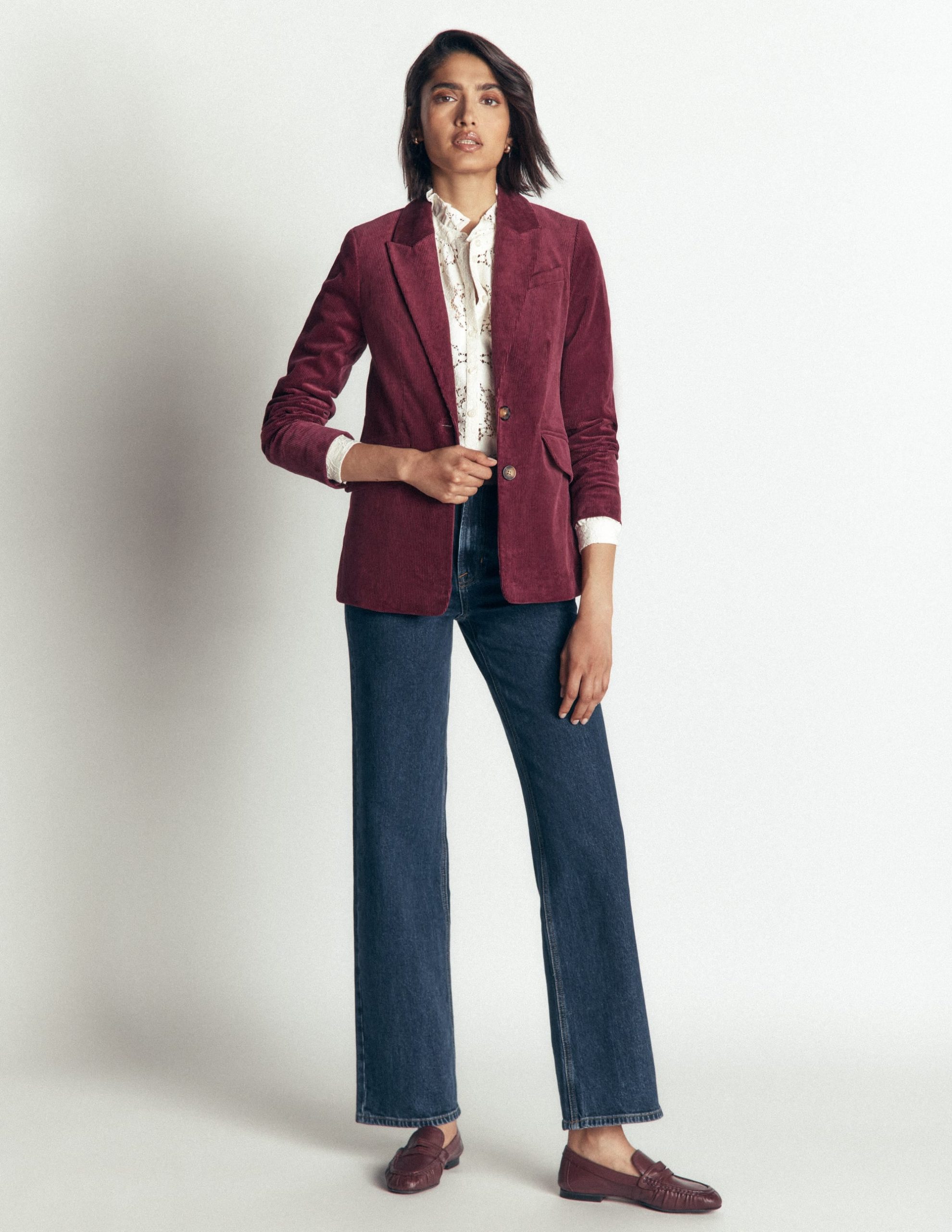 Stamford Cord Blazer-Dark Crimson - Image 6