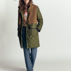 Borg Mix Coat-Woodland Green