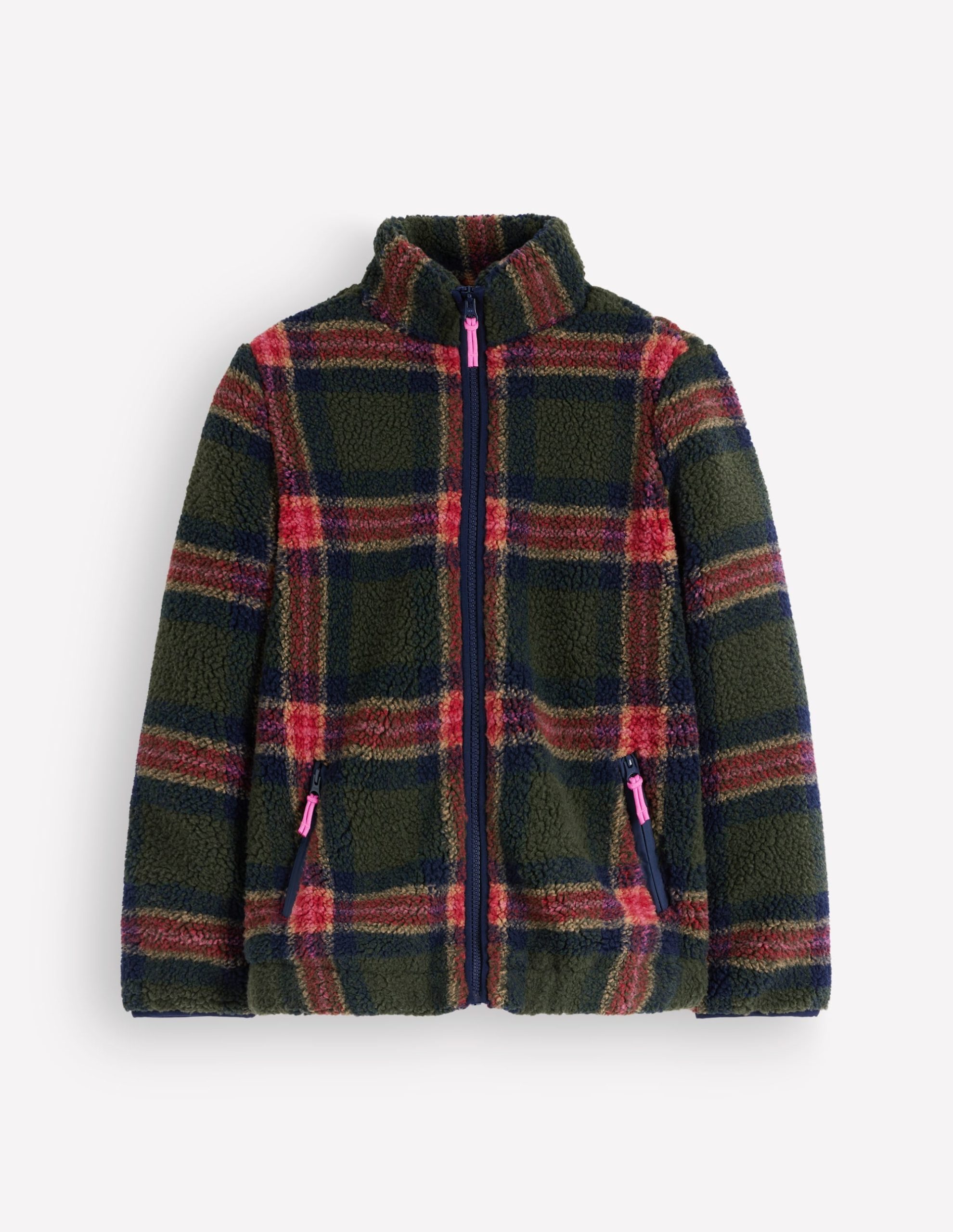 Alnwick Borg Jacket-Olive. Navy and Red Check - Image 6