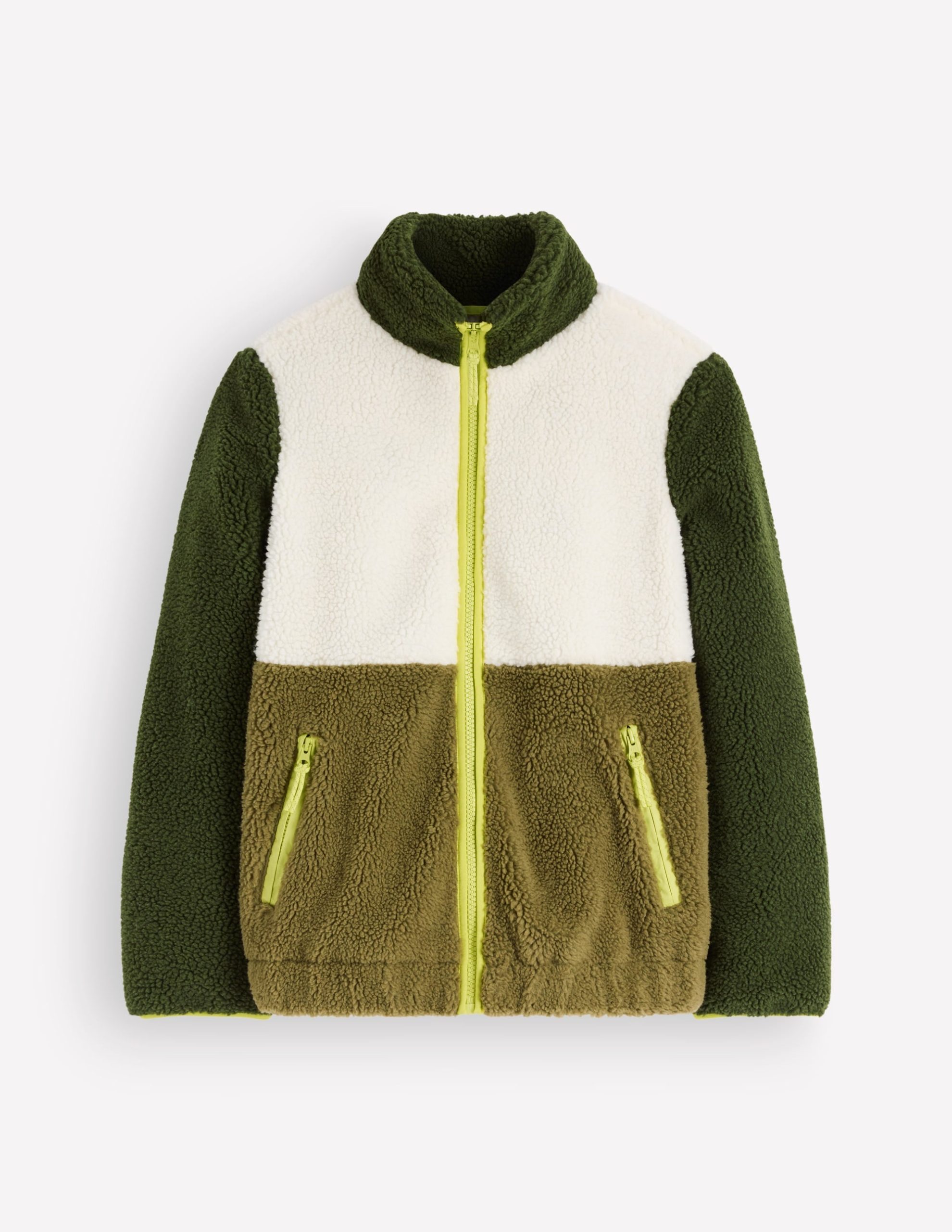 Alnwick Borg Jacket-Green. Ivory Colour Block - Image 5