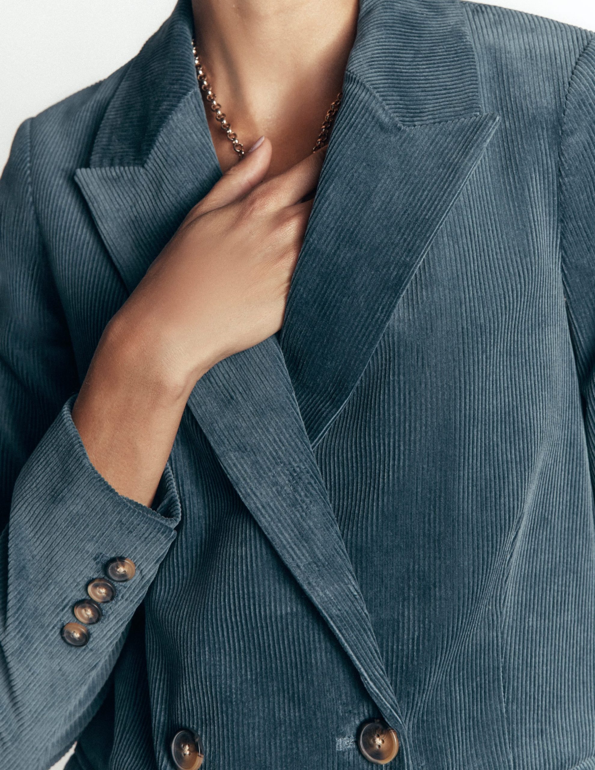 Double Breasted Blazer-Storm Blue - Image 3