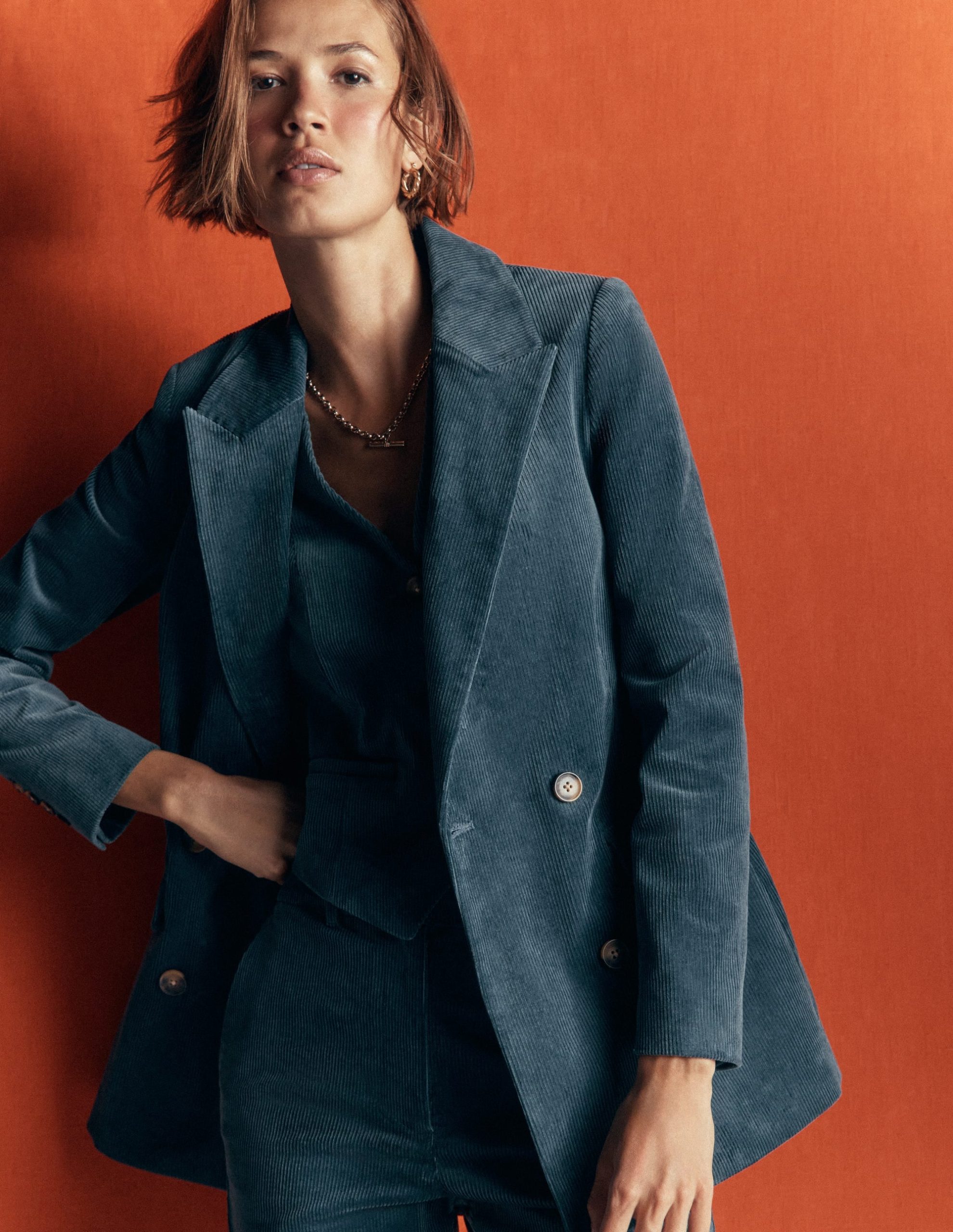 Double Breasted Blazer-Storm Blue - Image 7