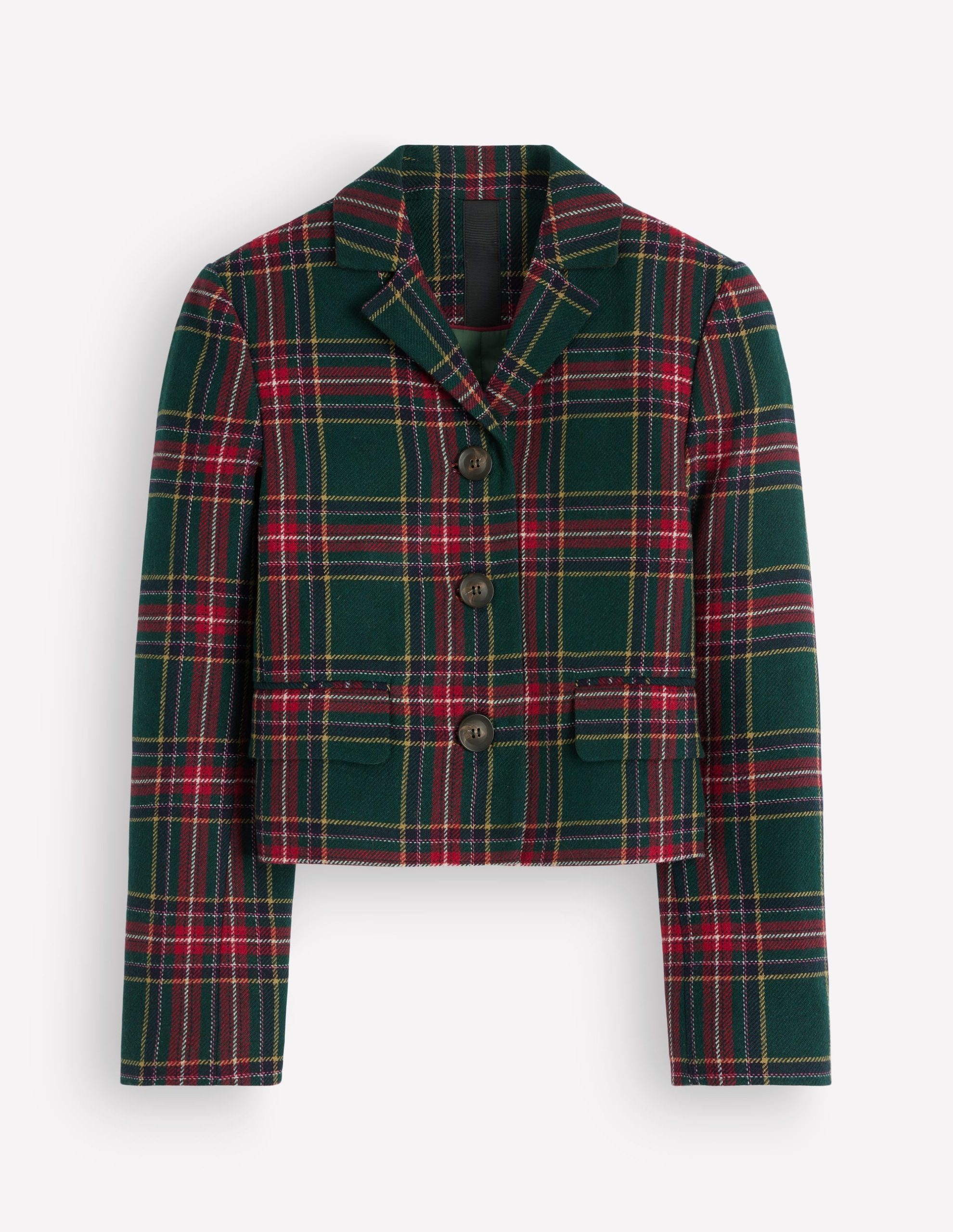 Dartmouth Wool Blend Blazer-Green. Navy and Red Check - Image 6
