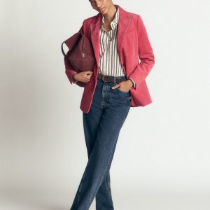 Woodbridge Cord Blazer-Cherry Blush