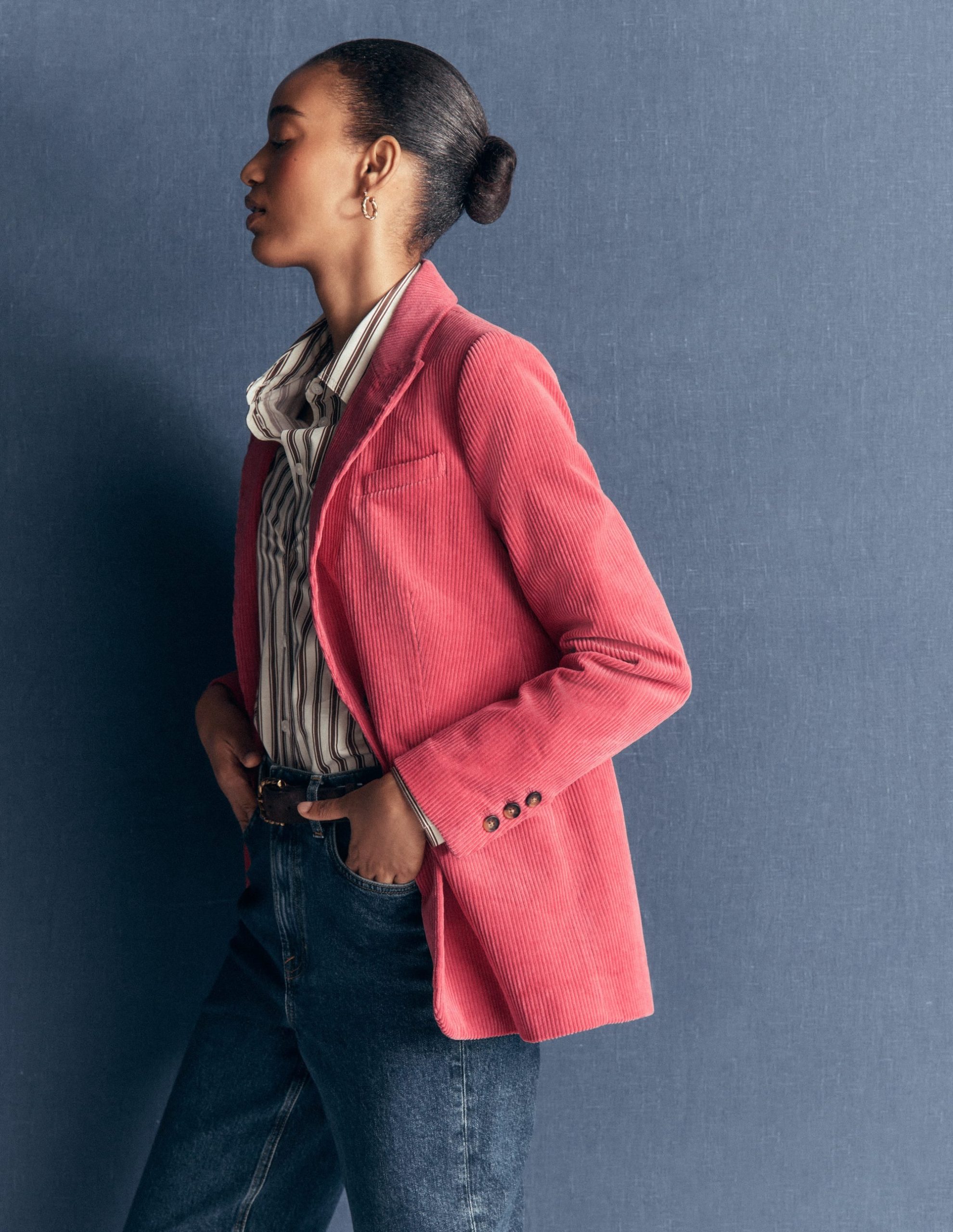 Woodbridge Cord Blazer-Cherry Blush - Image 5