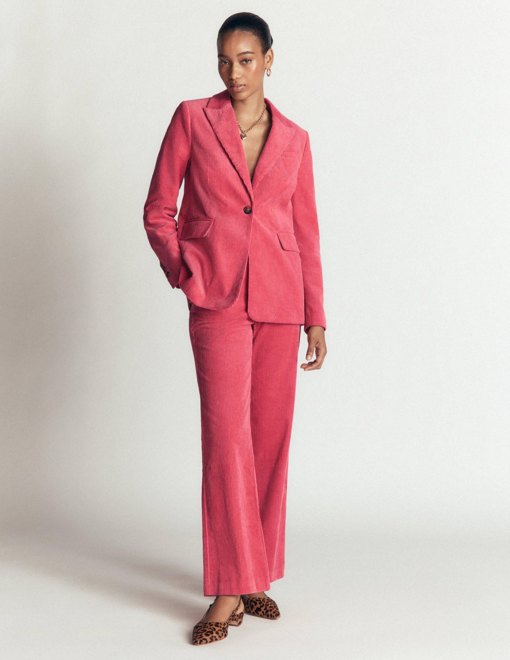 Woodbridge Cord Blazer-Cherry Blush - Image 2