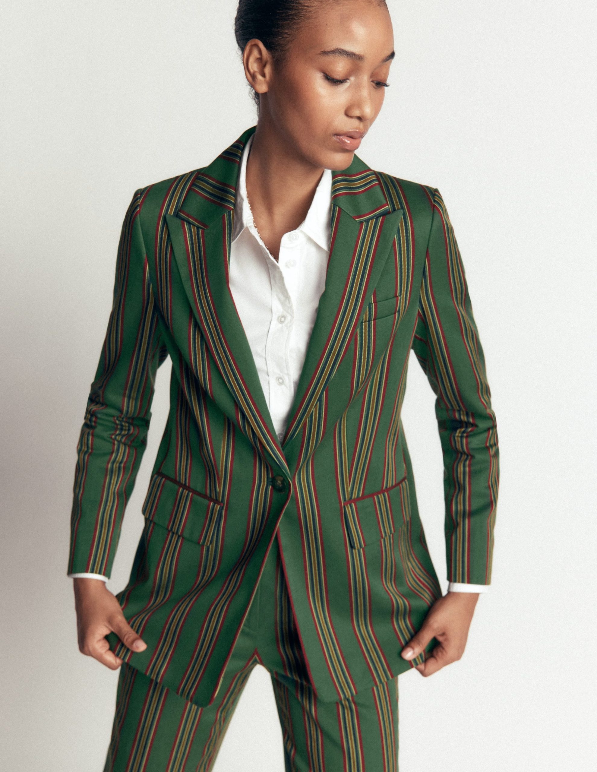 Woodbridge Tailored Blazer-Green. Collegic Stripe - Image 5