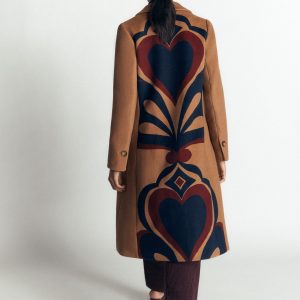 Aylesford Longline Coat-Camel Swooping Hearts