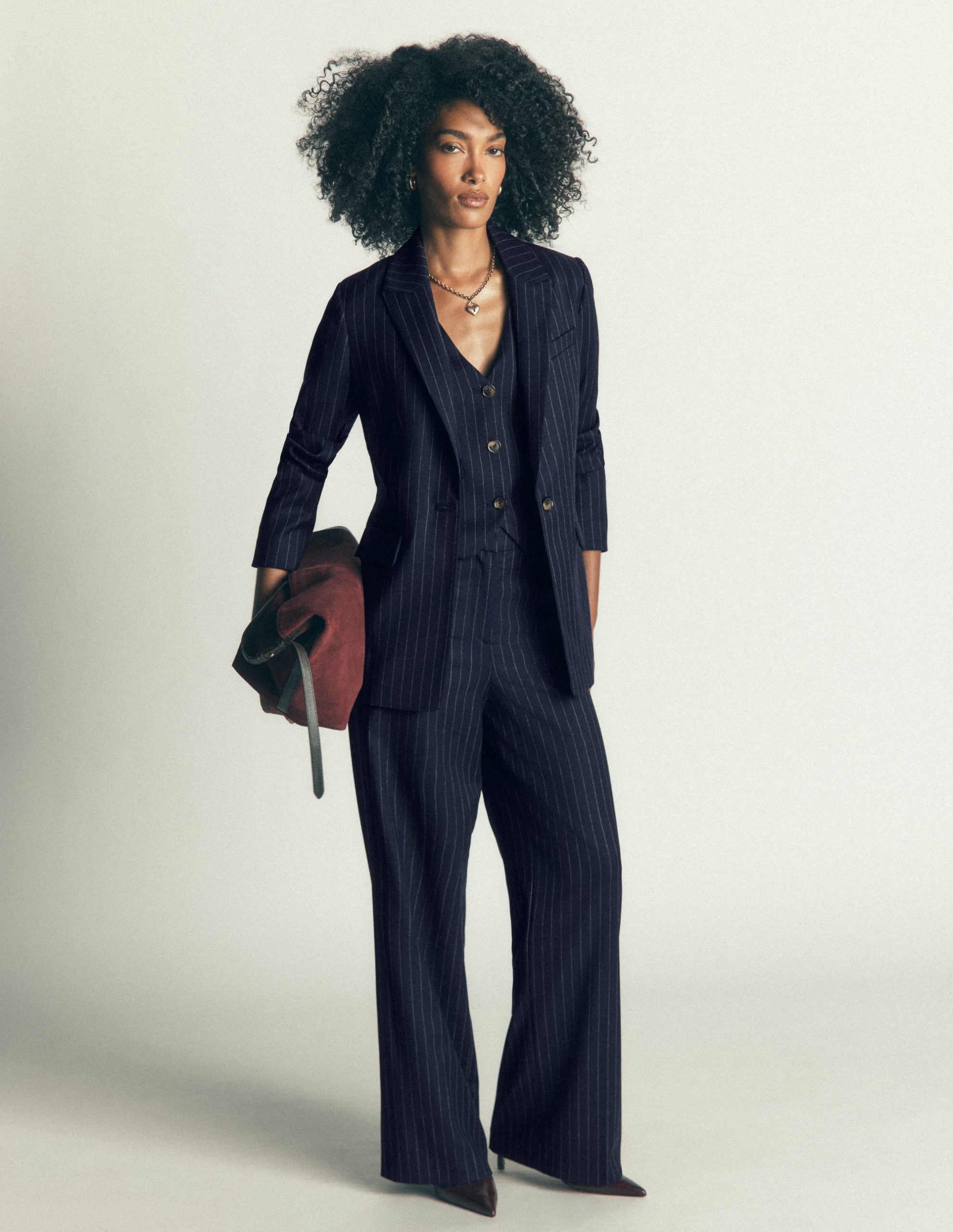 Woodbridge Wool Blend Blazer-Navy Pinstripe - Image 4